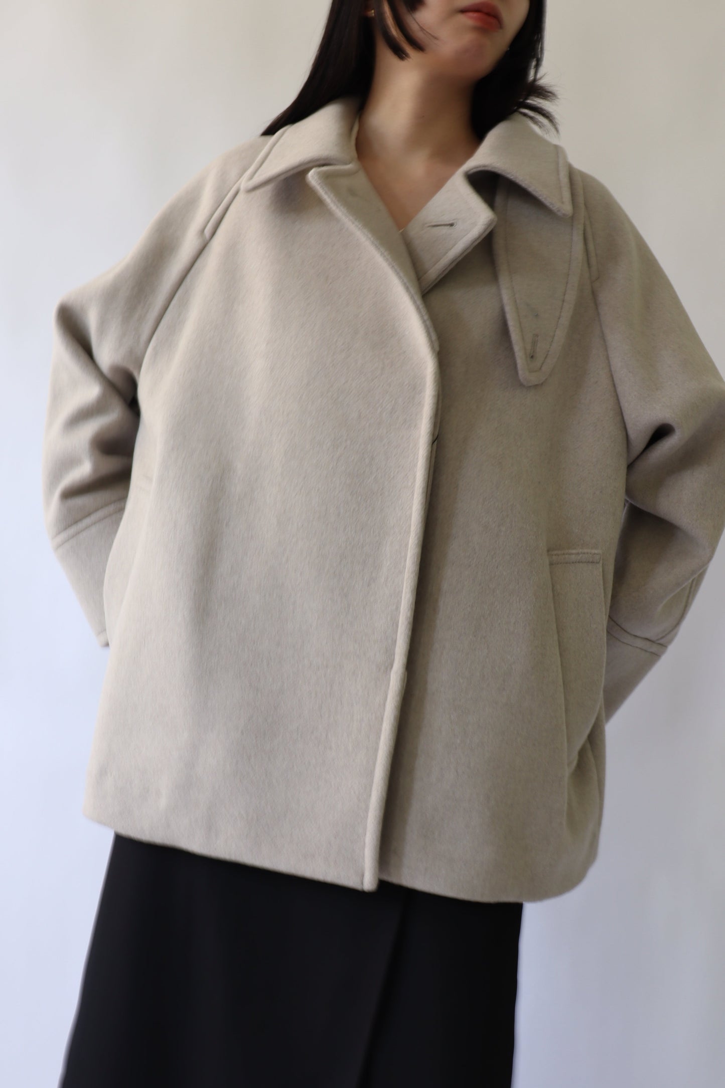 【ACUTA】ラグランスリーブWOショートコート