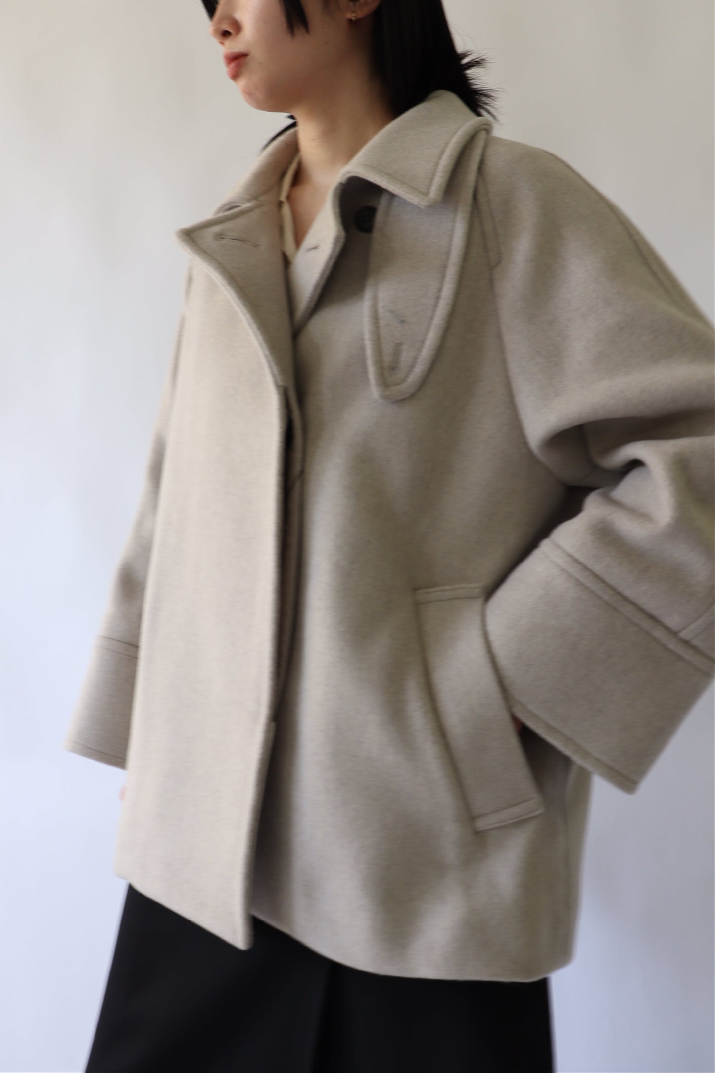 【ACUTA】ラグランスリーブWOショートコート