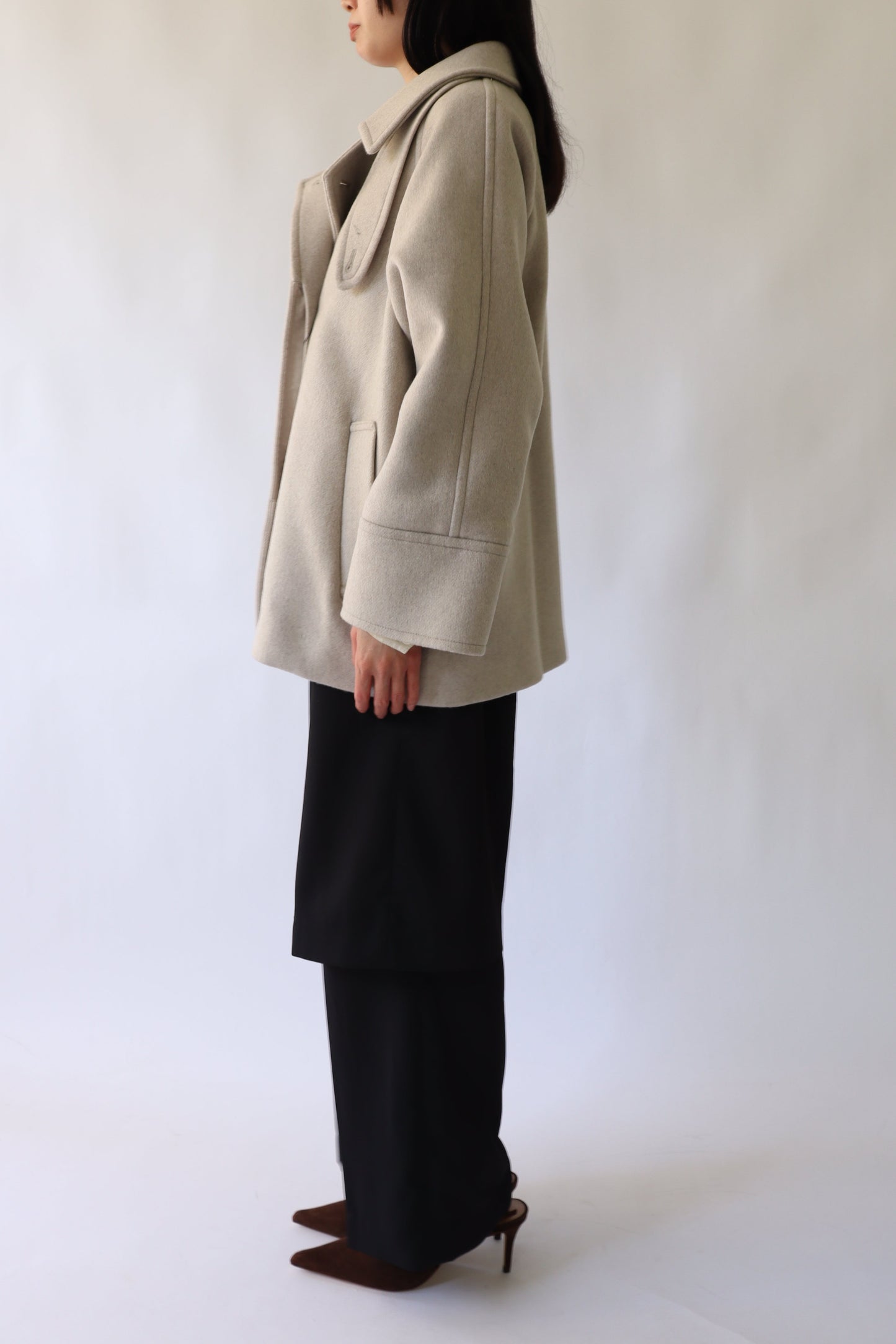 【ACUTA】ラグランスリーブWOショートコート