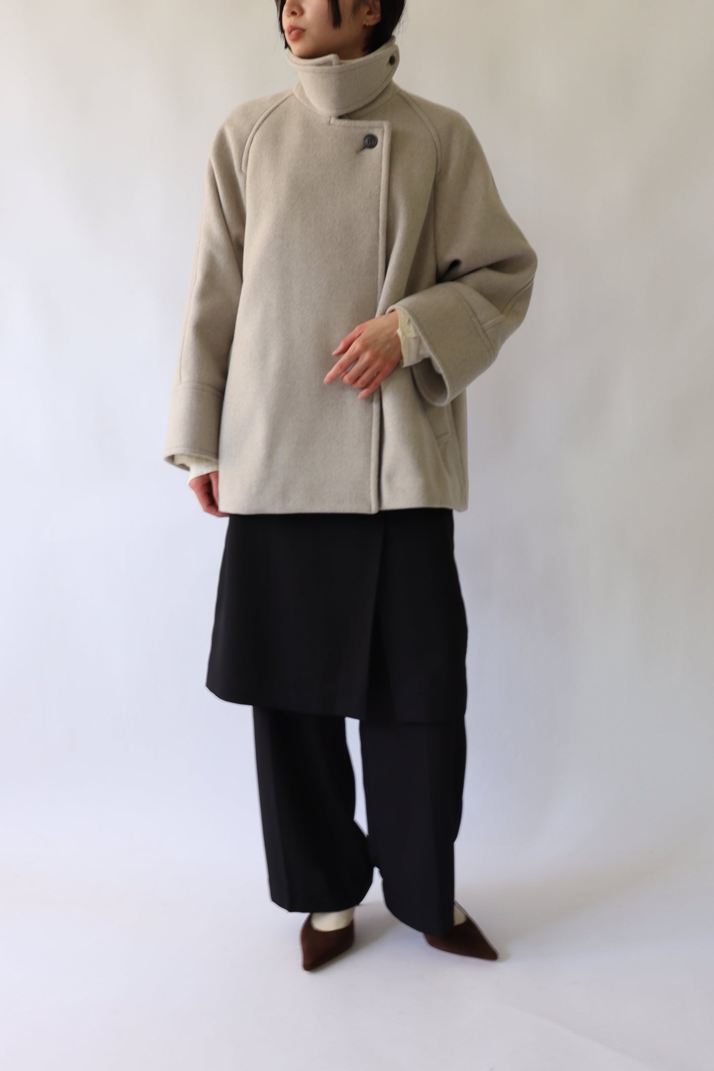 【ACUTA】ラグランスリーブWOショートコート