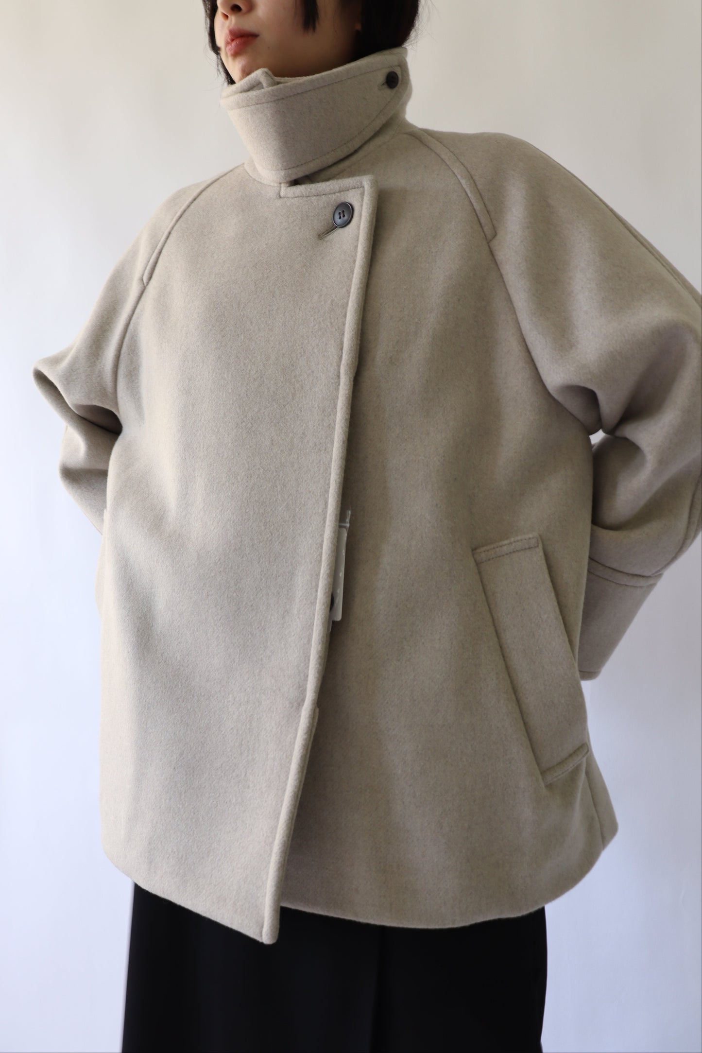 【ACUTA】ラグランスリーブWOショートコート