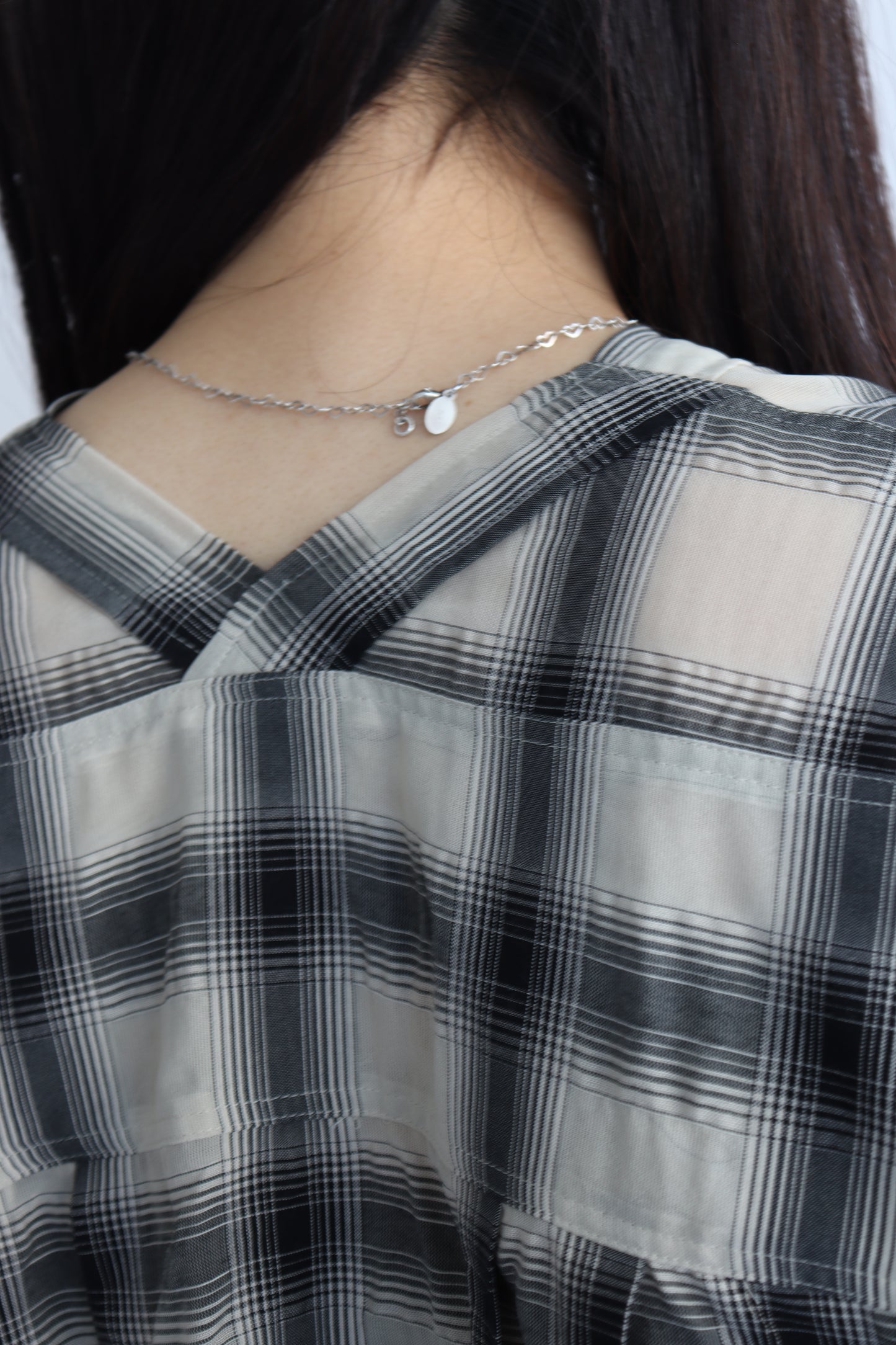 【ACUTA】 【PRE ORDER】シアーチェックカラーレスシャツ