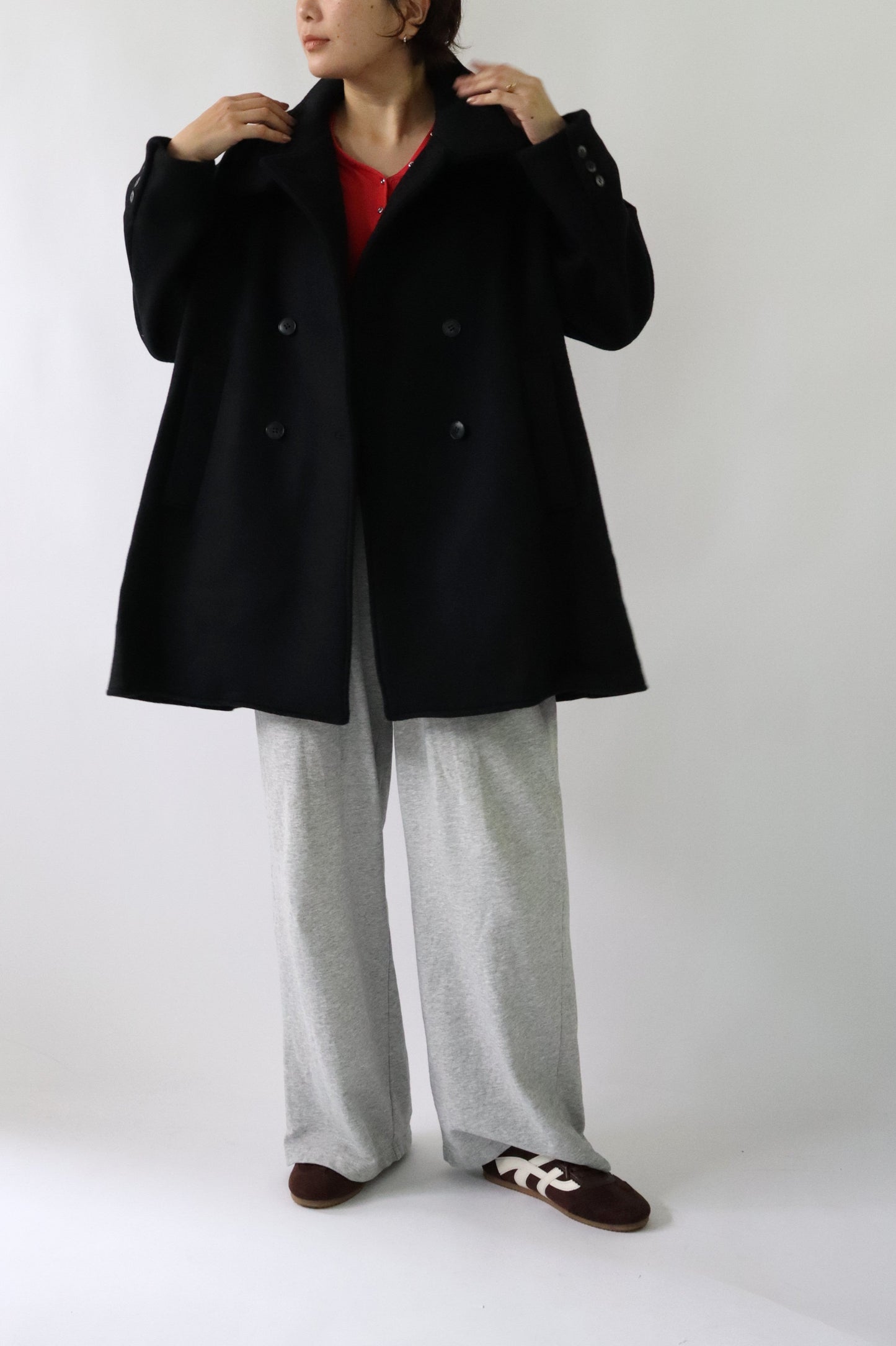 【ACUTA】WOスタンドネックミドル丈コート