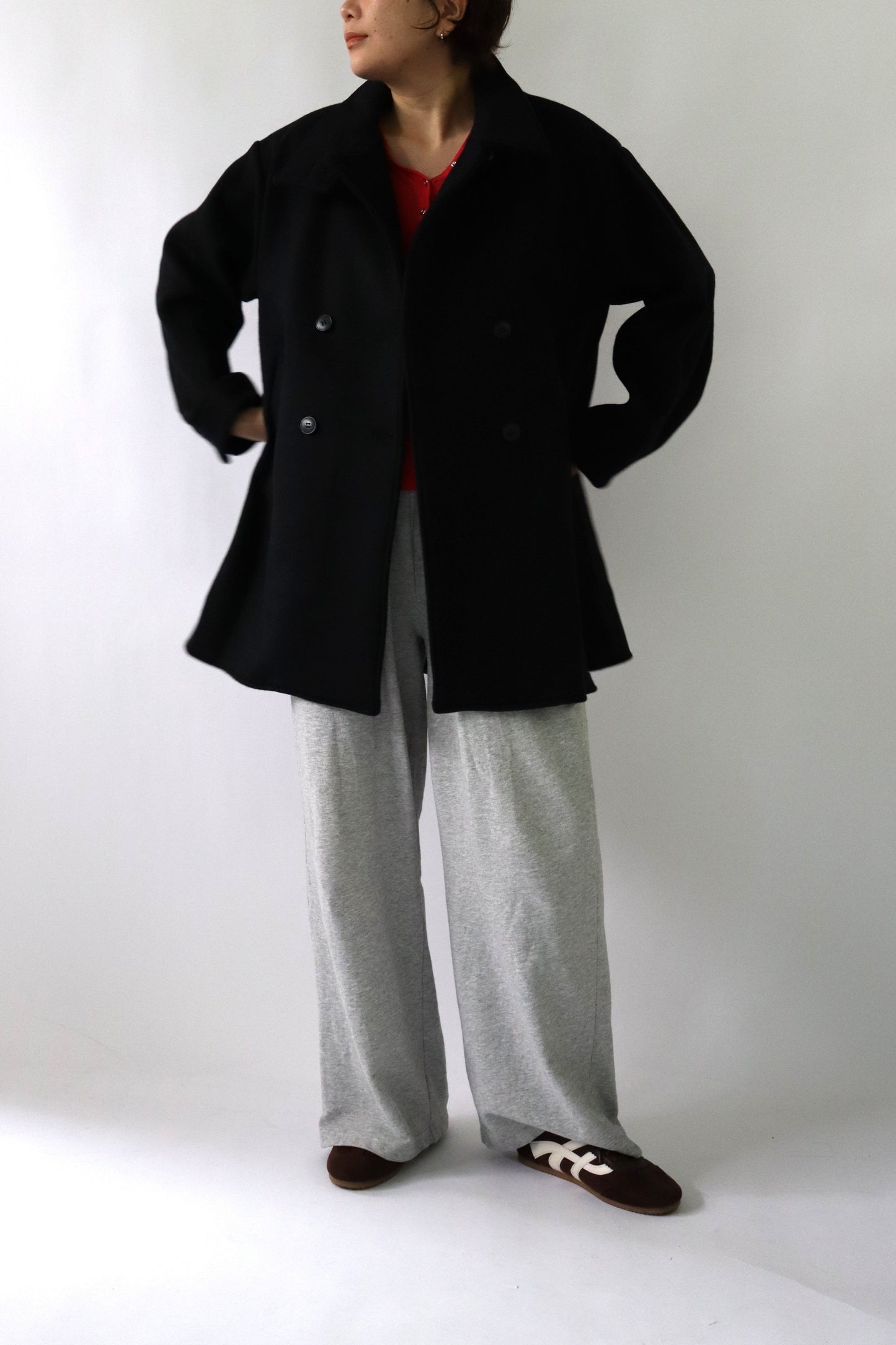 【ACUTA】WOスタンドネックミドル丈コート