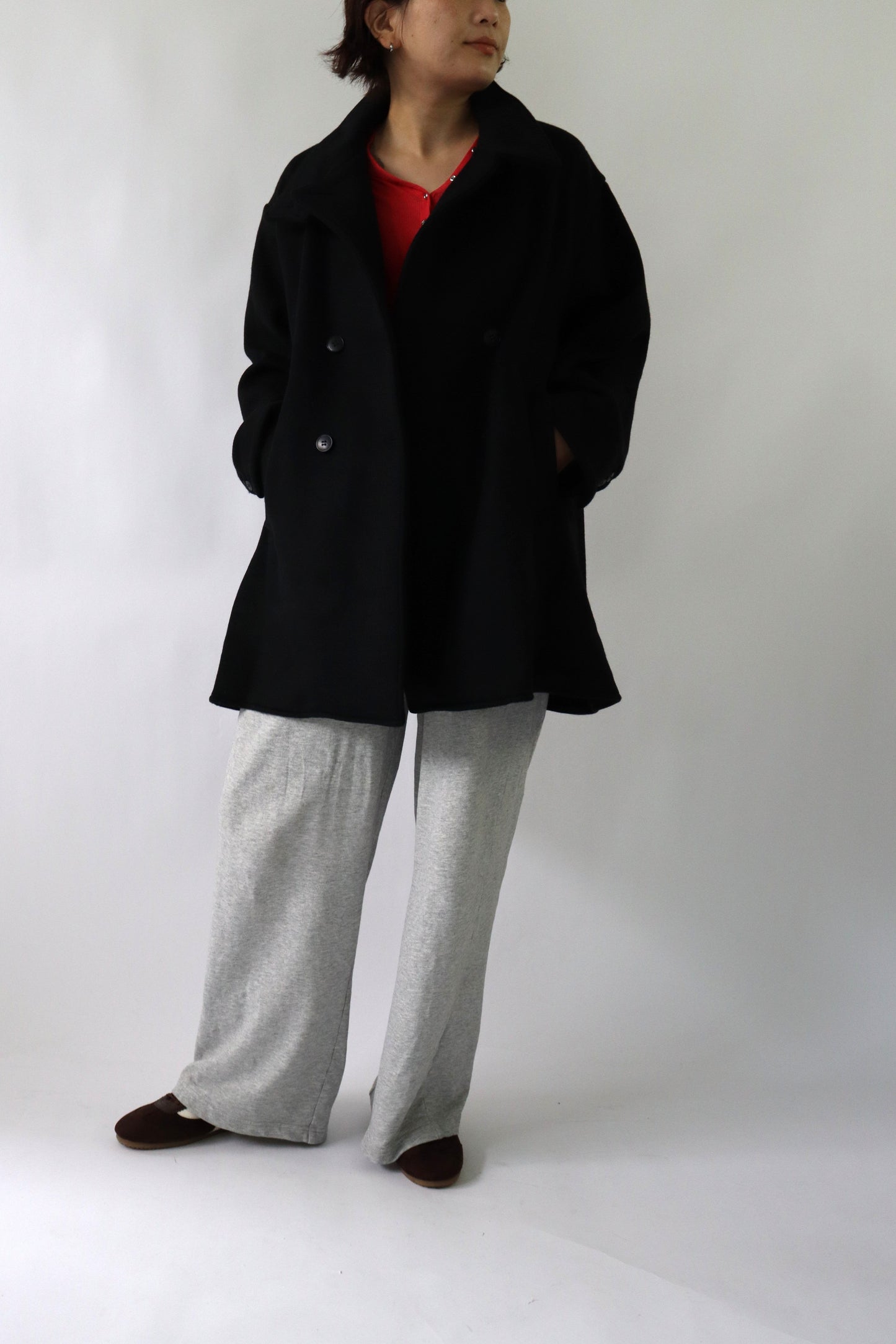 【ACUTA】WOスタンドネックミドル丈コート