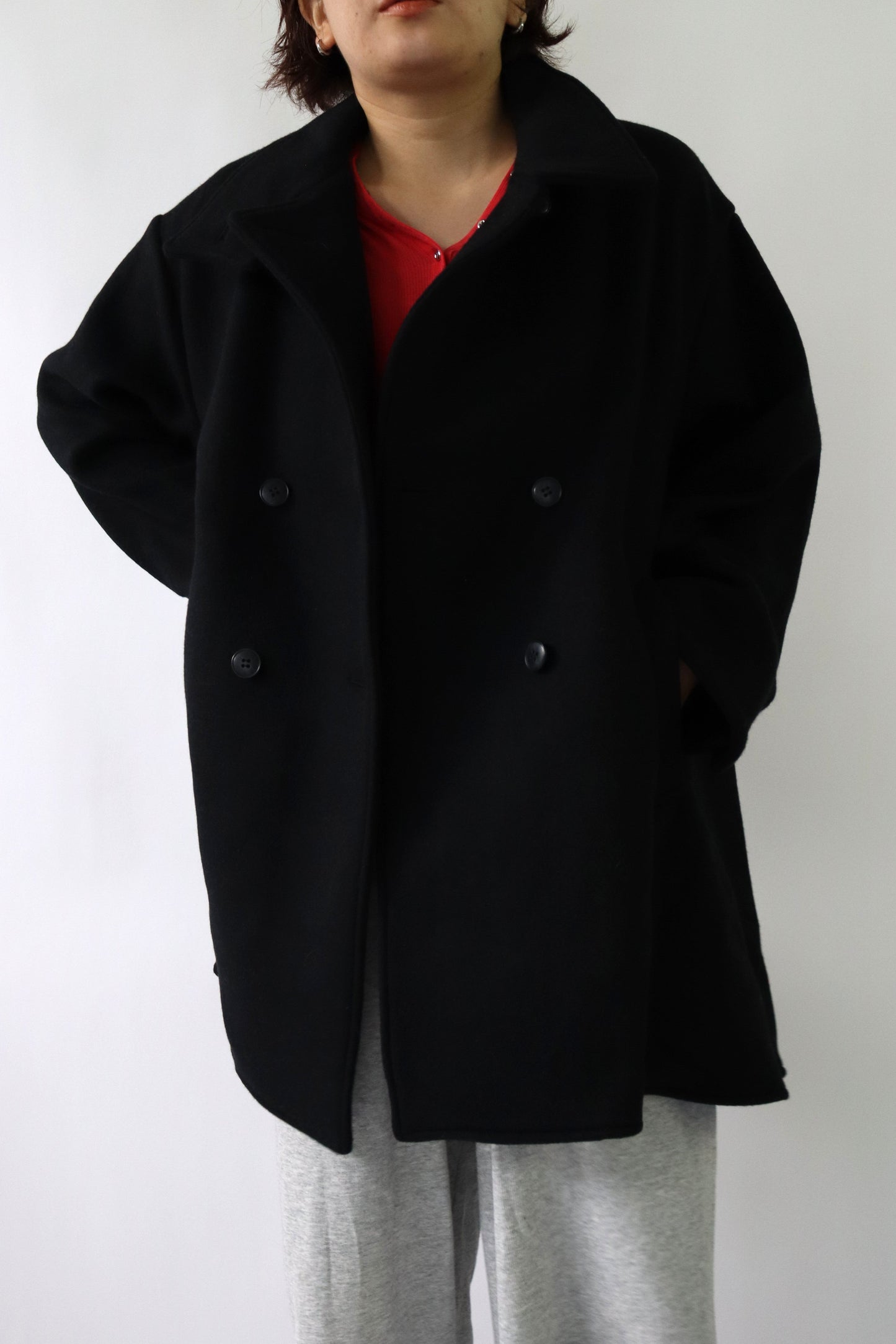 【ACUTA】WOスタンドネックミドル丈コート