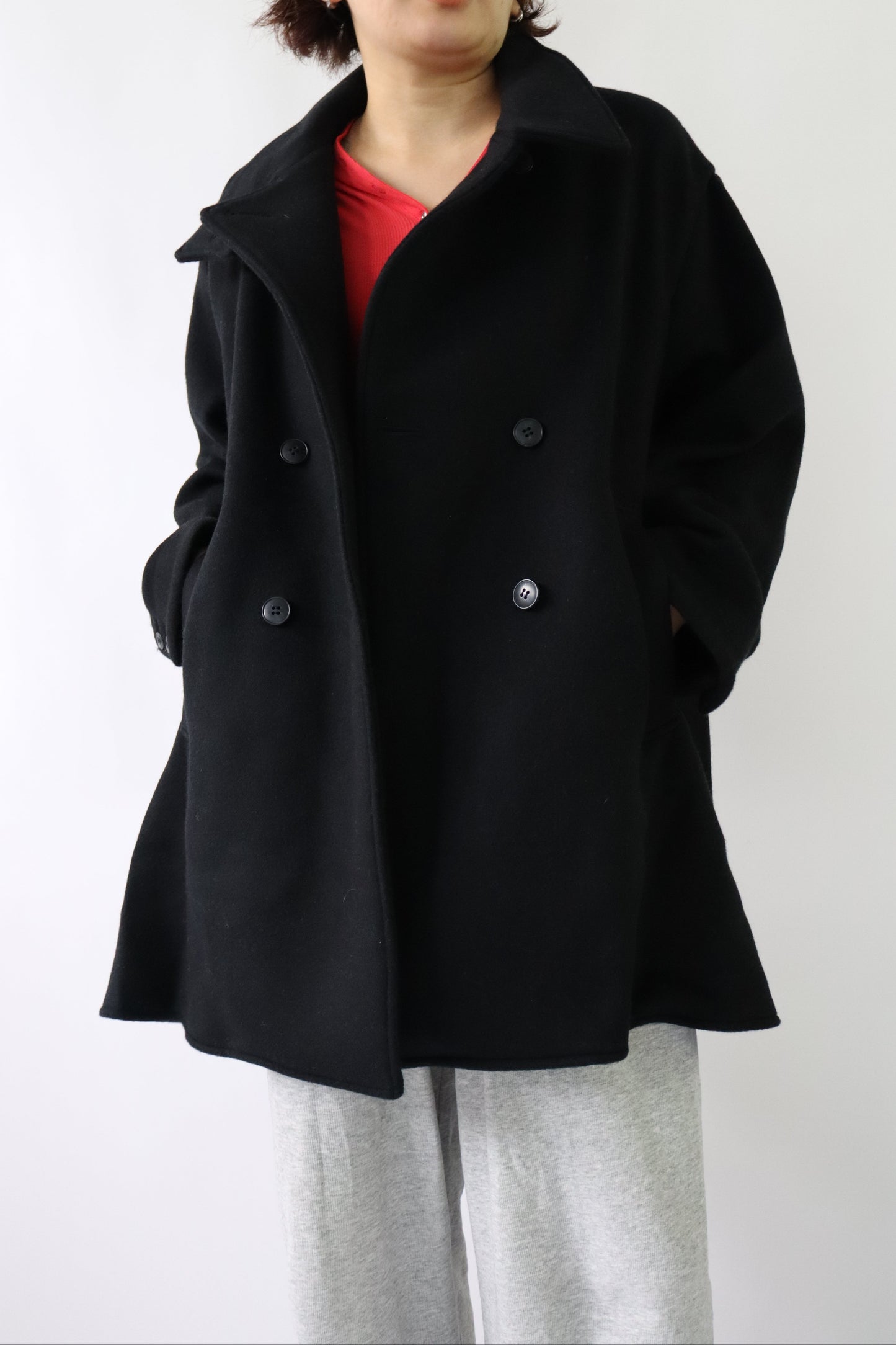 【ACUTA】WOスタンドネックミドル丈コート