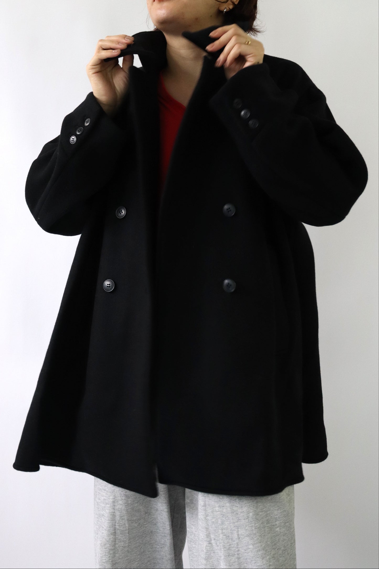 【ACUTA】WOスタンドネックミドル丈コート