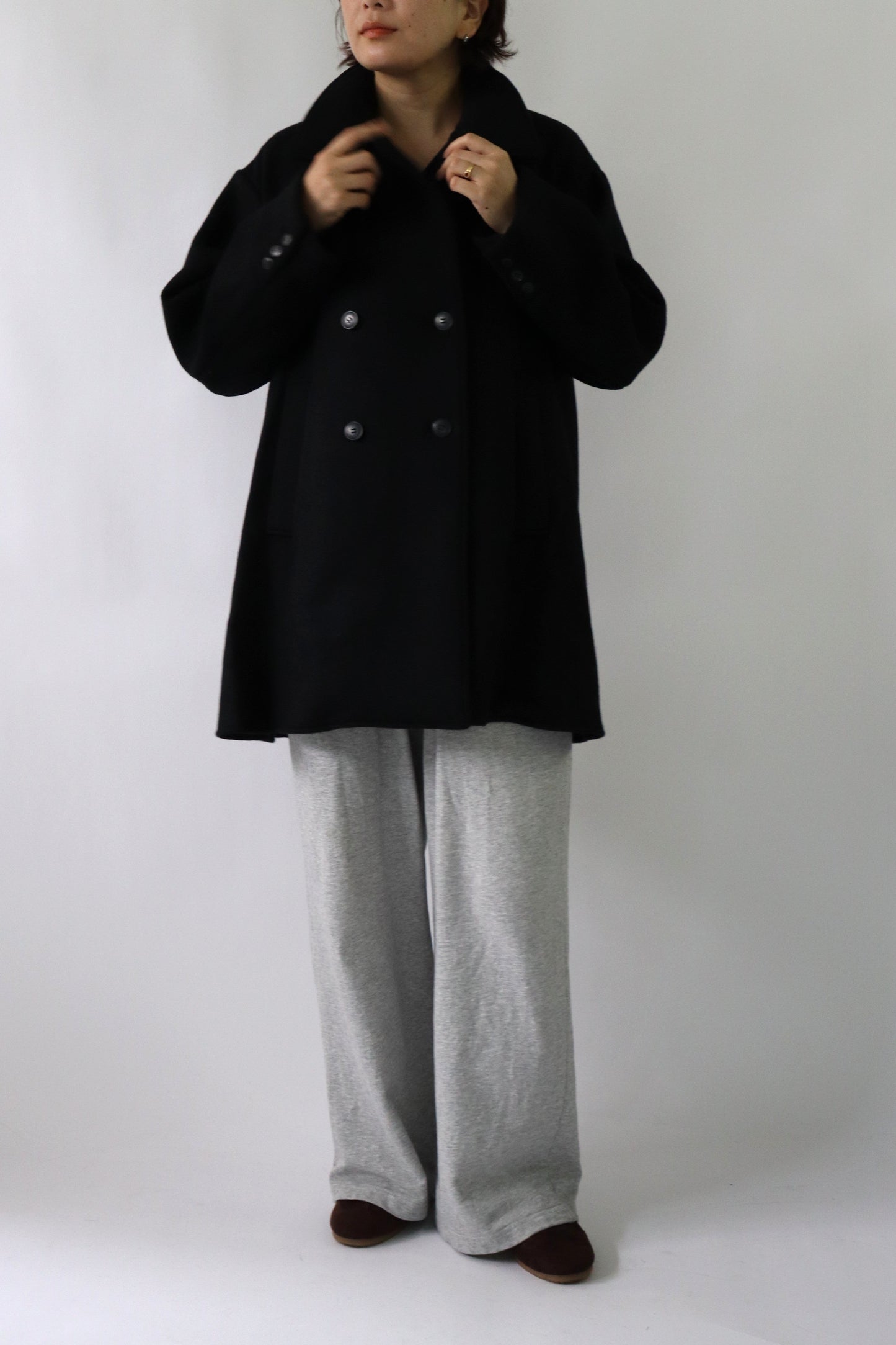 【ACUTA】WOスタンドネックミドル丈コート