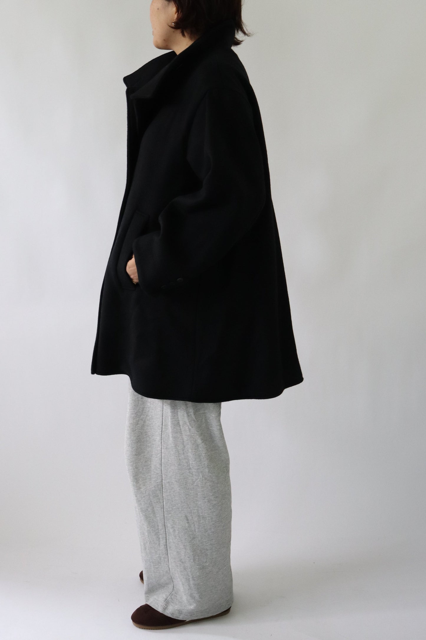 【ACUTA】WOスタンドネックミドル丈コート