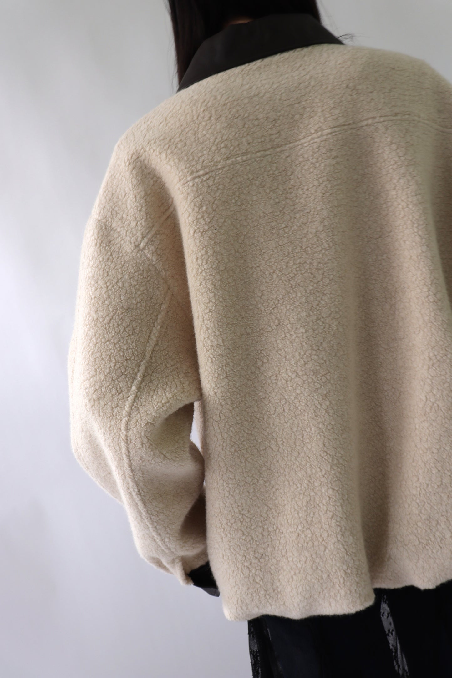 【ACUTA】 ボア×フェイクレザーブルゾン