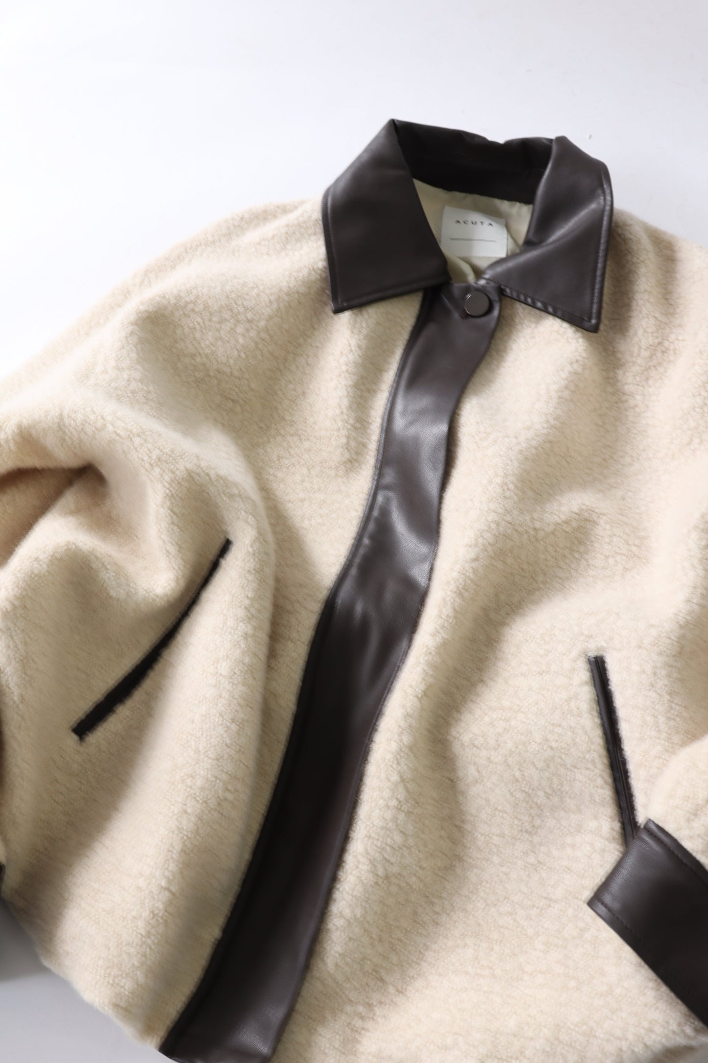 【ACUTA】 ボア×フェイクレザーブルゾン