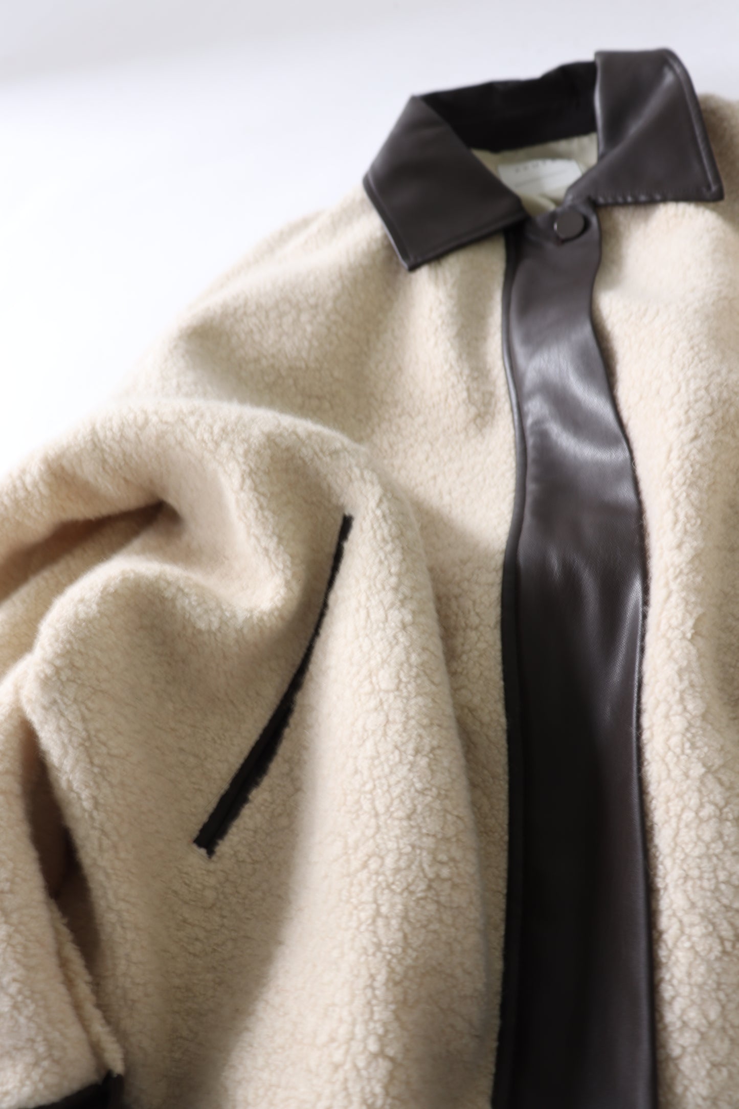 【ACUTA】 ボア×フェイクレザーブルゾン