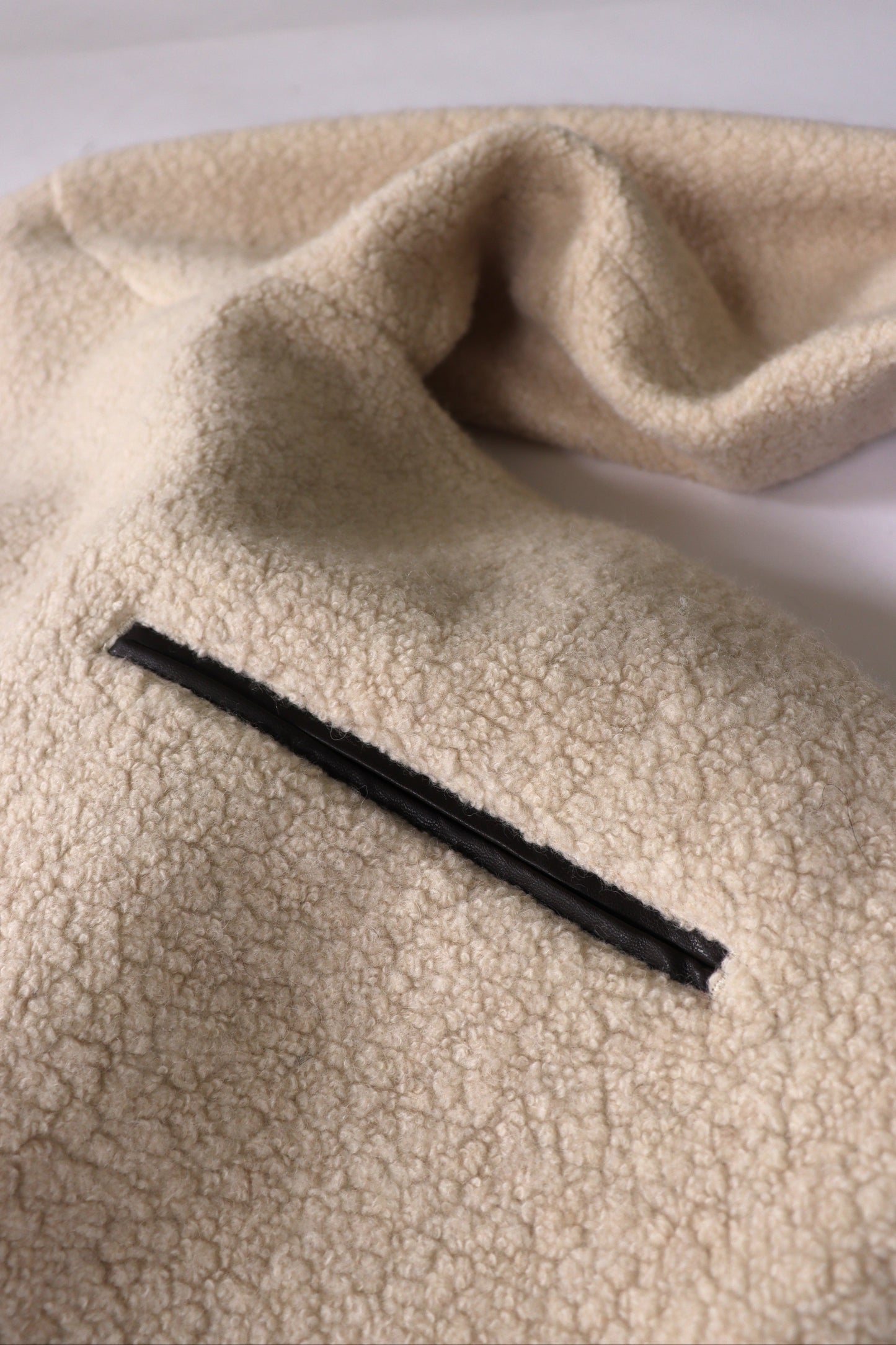 【ACUTA】 ボア×フェイクレザーブルゾン