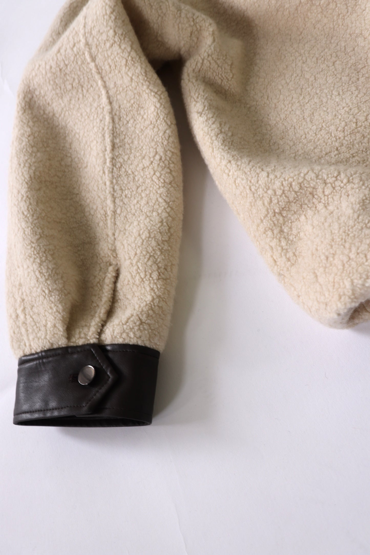 【ACUTA】 ボア×フェイクレザーブルゾン