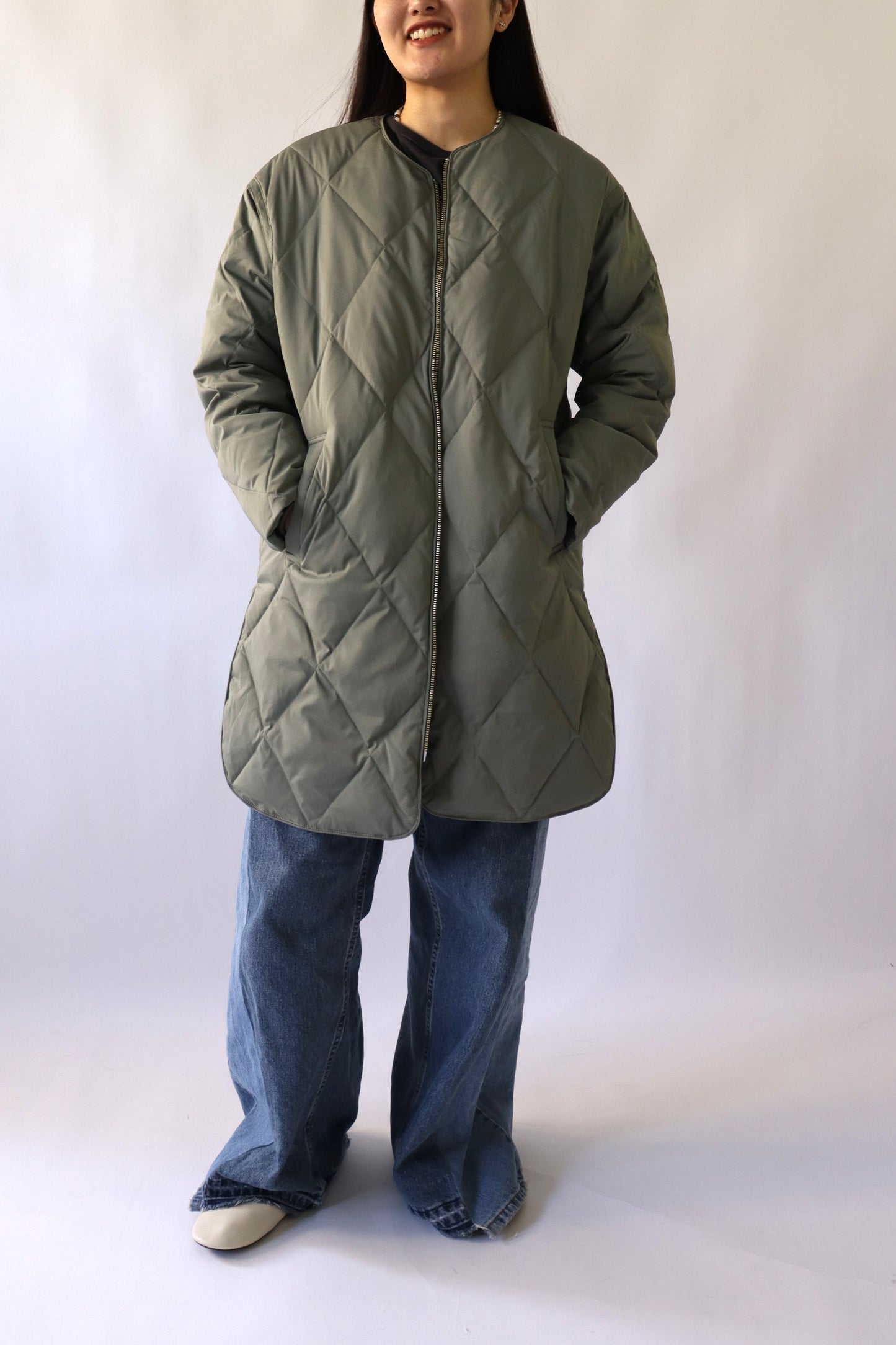 【ACUTA】ストレッチタフタ袖リブダウンコート