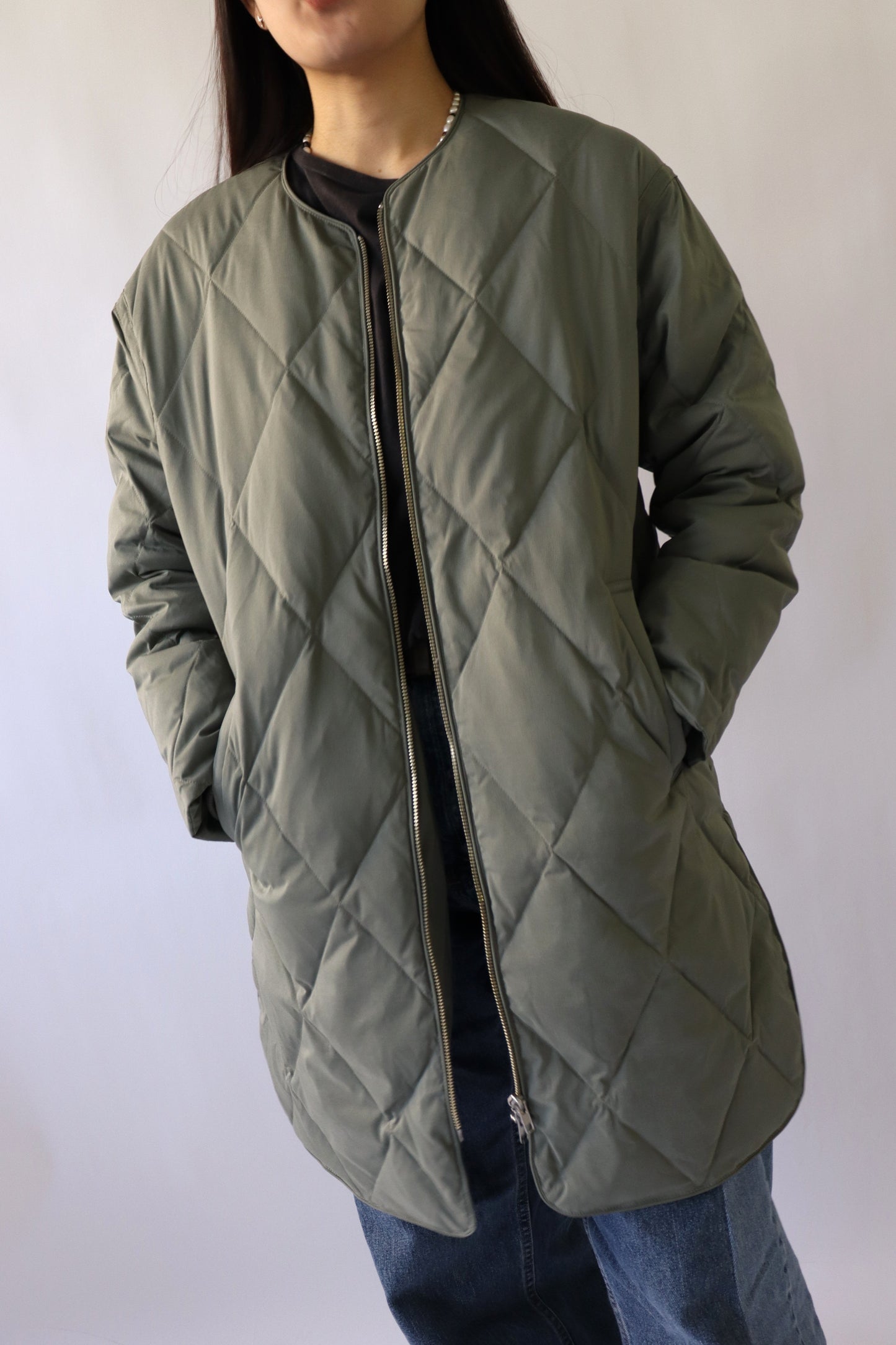 【ACUTA】ストレッチタフタ袖リブダウンコート