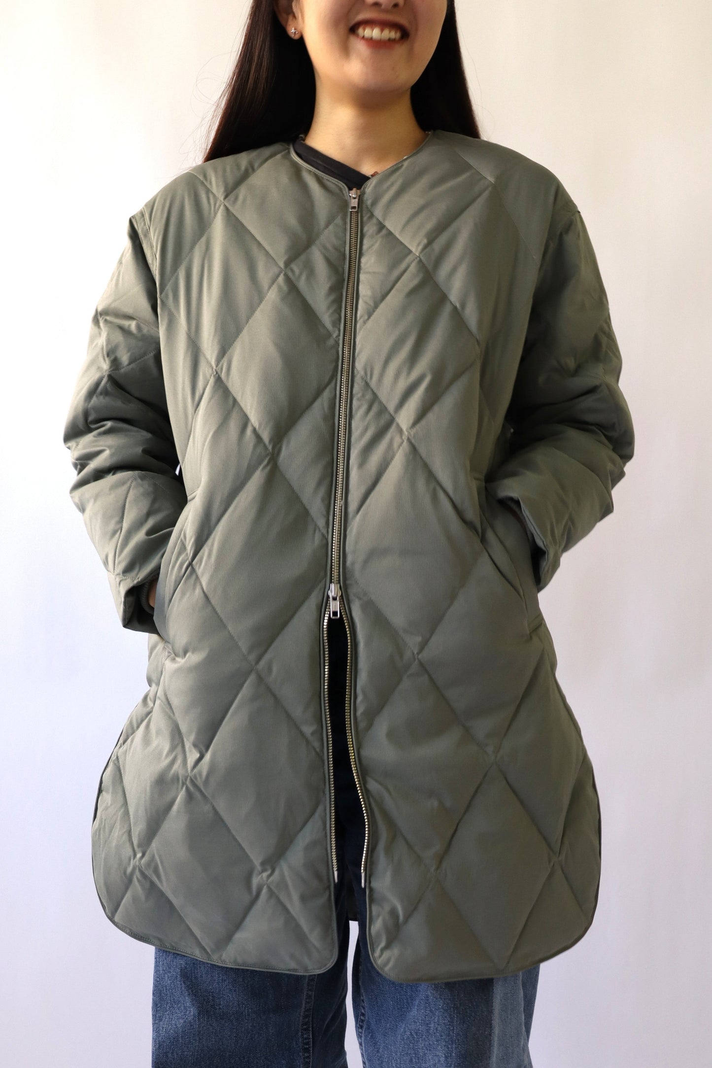 【ACUTA】ストレッチタフタ袖リブダウンコート