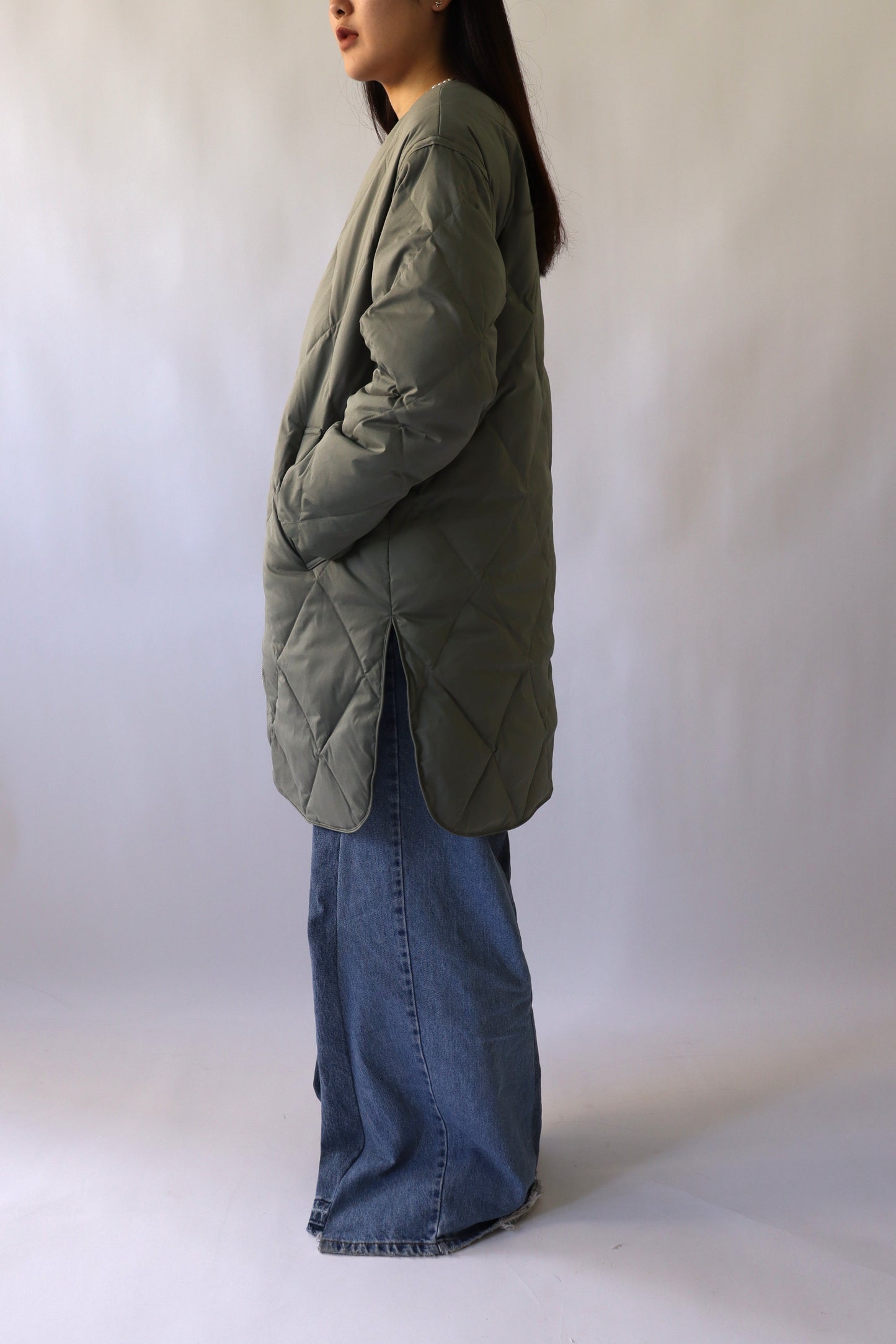 【ACUTA】ストレッチタフタ袖リブダウンコート