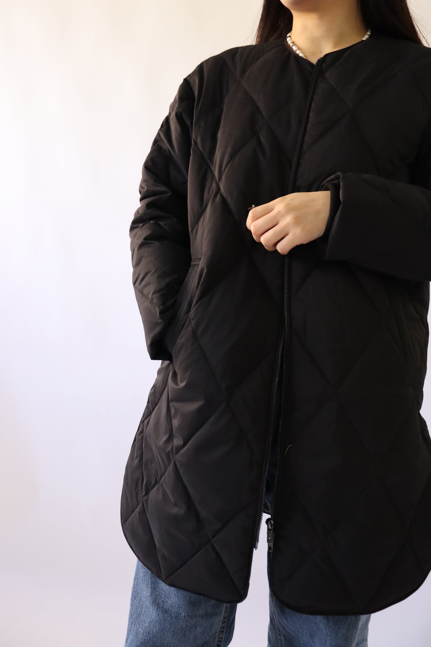 【ACUTA】ストレッチタフタ袖リブダウンコート