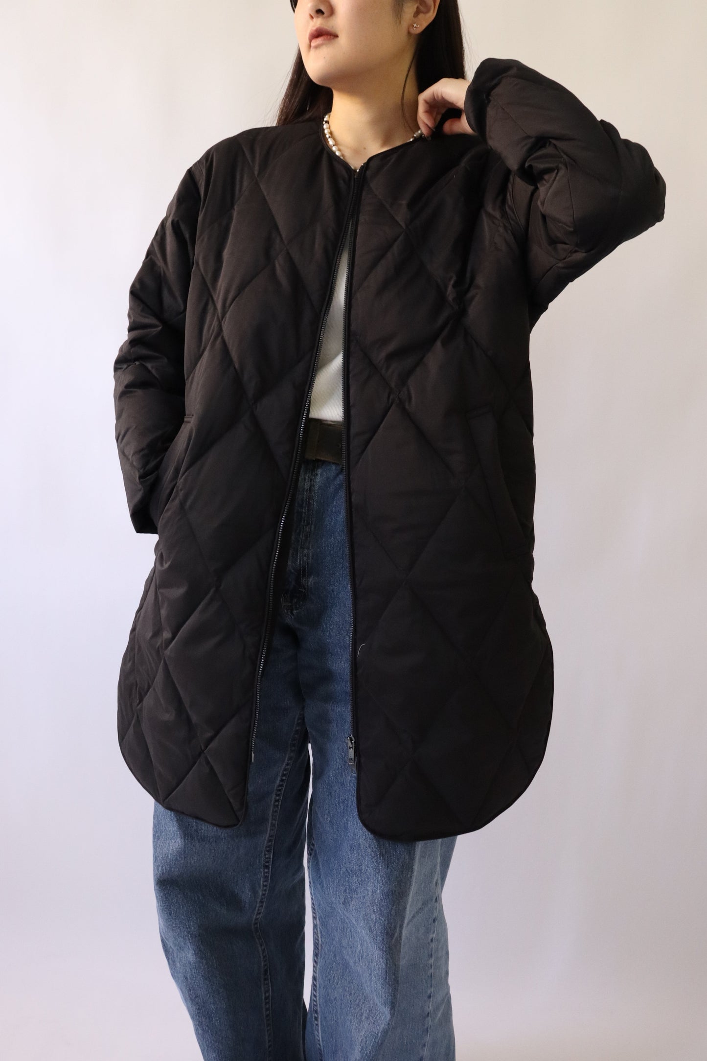 【ACUTA】ストレッチタフタ袖リブダウンコート