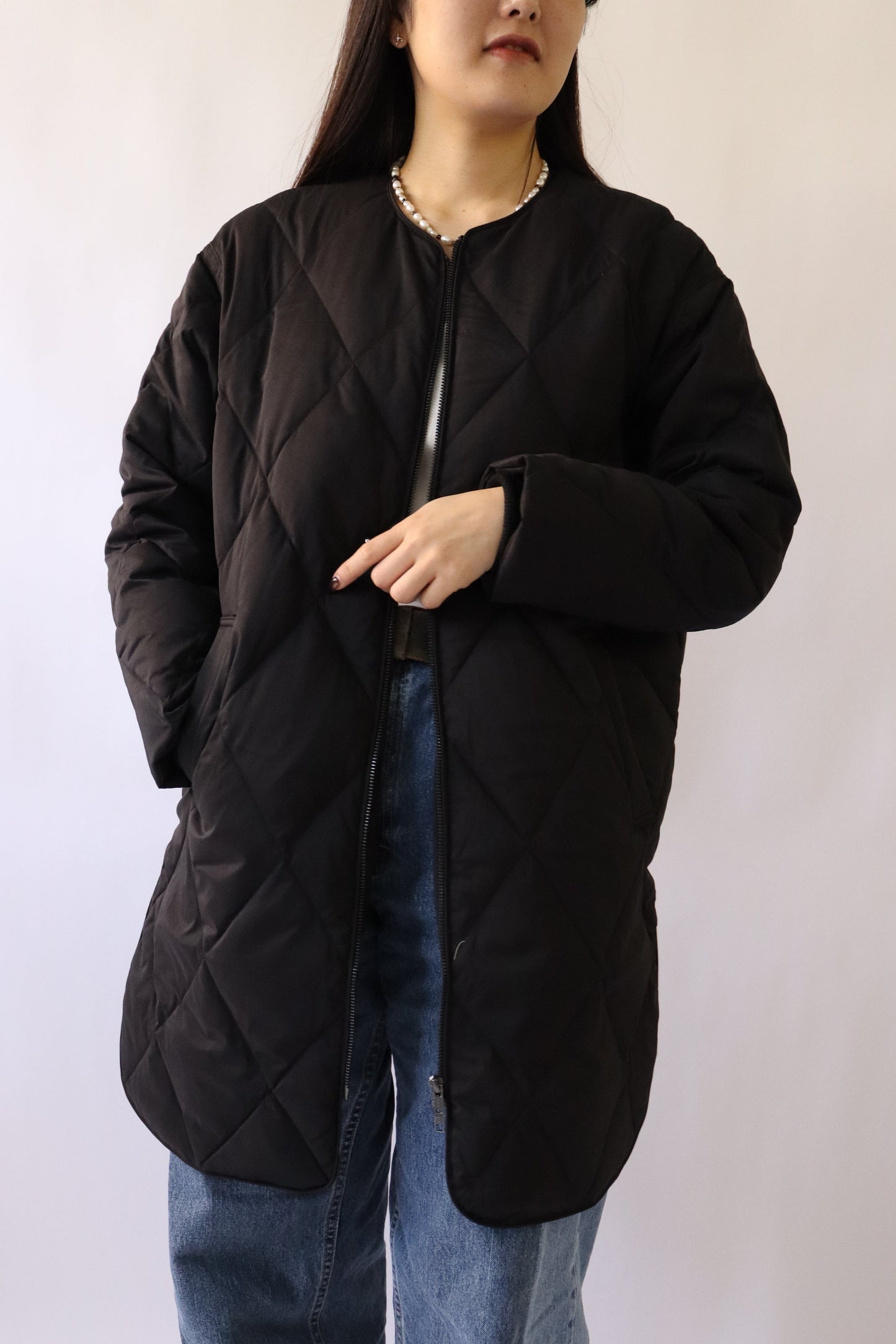 【ACUTA】ストレッチタフタ袖リブダウンコート