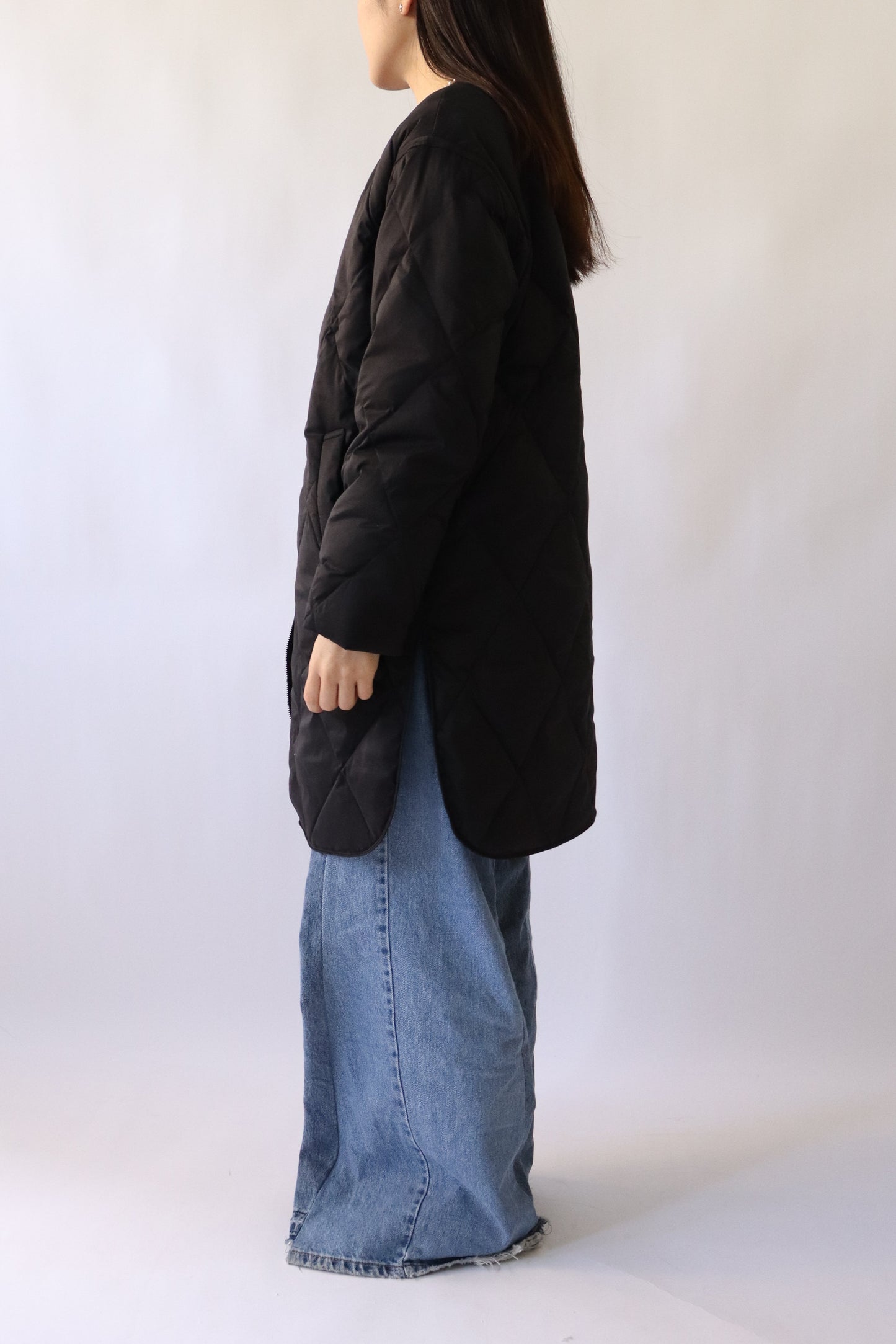 【ACUTA】ストレッチタフタ袖リブダウンコート