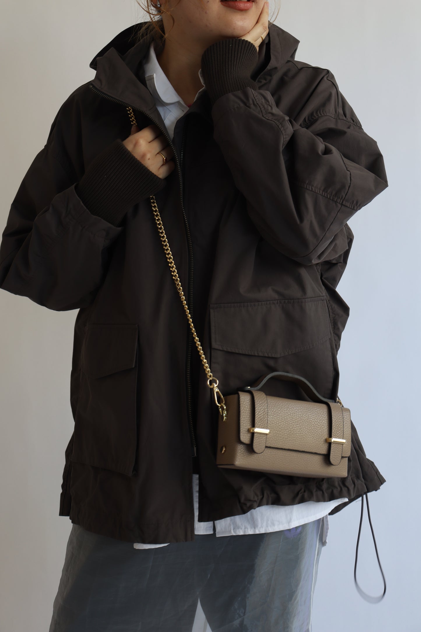 【MILLELA  FIRENZE】ボックスチェーンショルダーミニバッグ