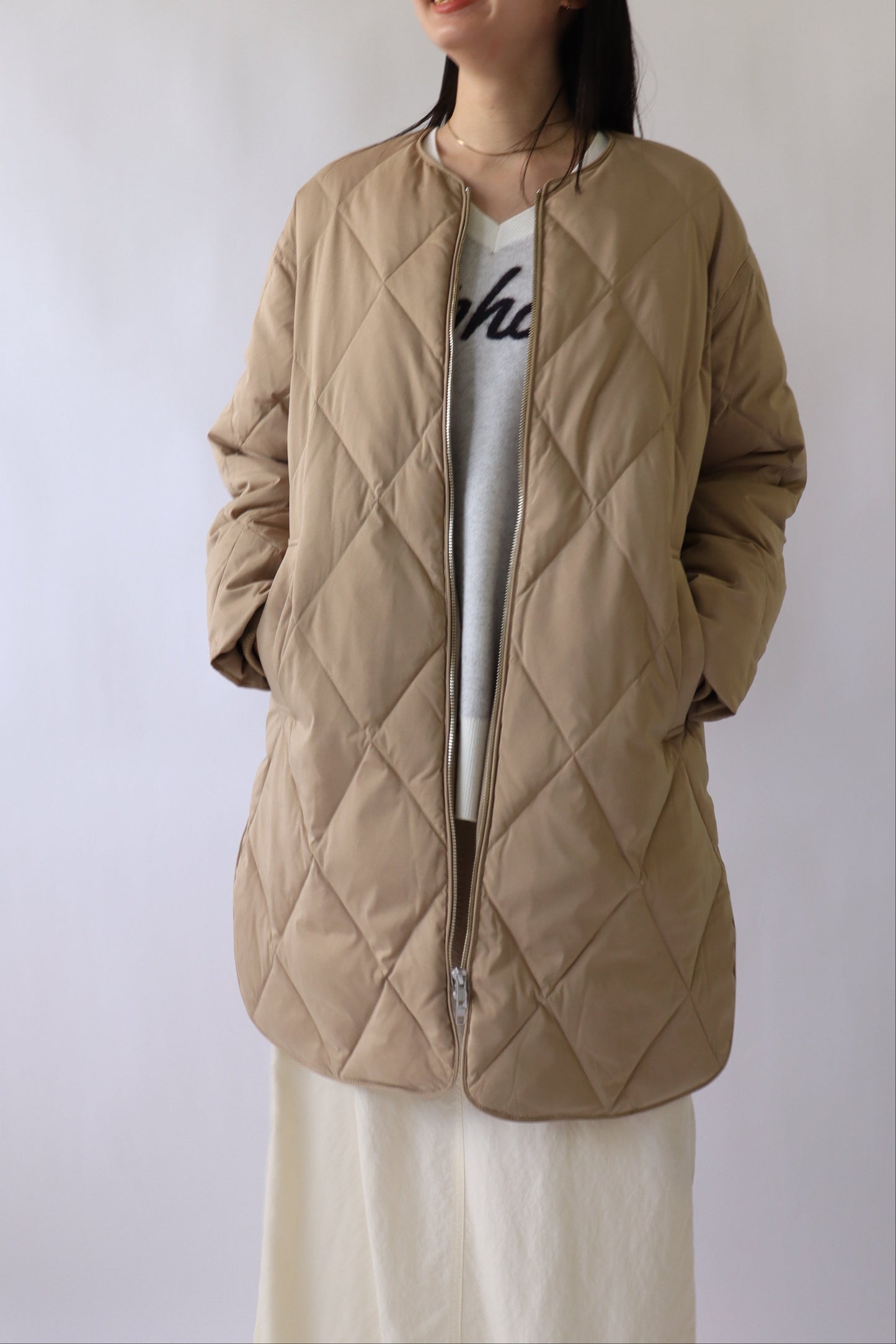 【ACUTA】ストレッチタフタ袖リブダウンコート