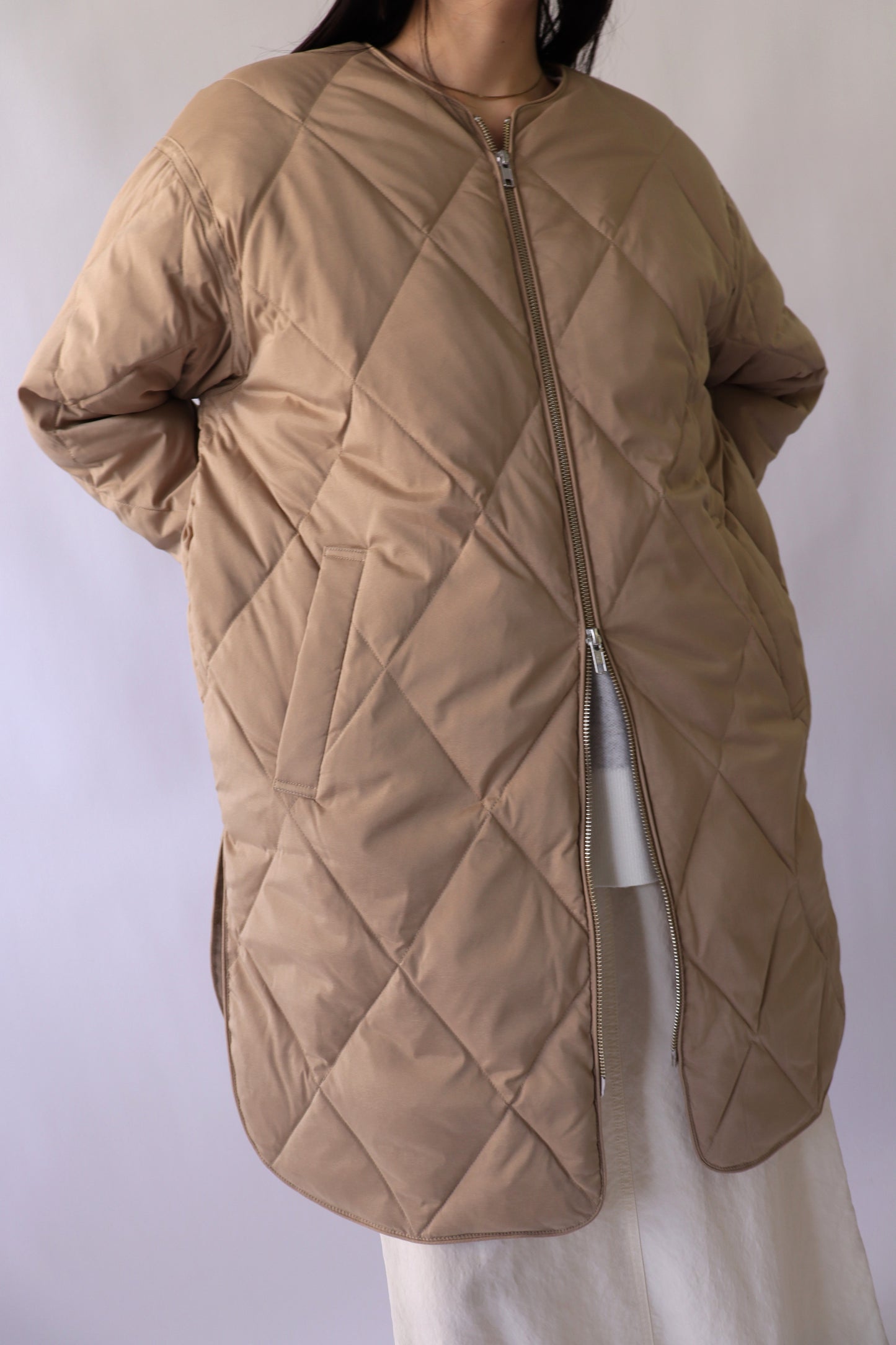 【ACUTA】ストレッチタフタ袖リブダウンコート