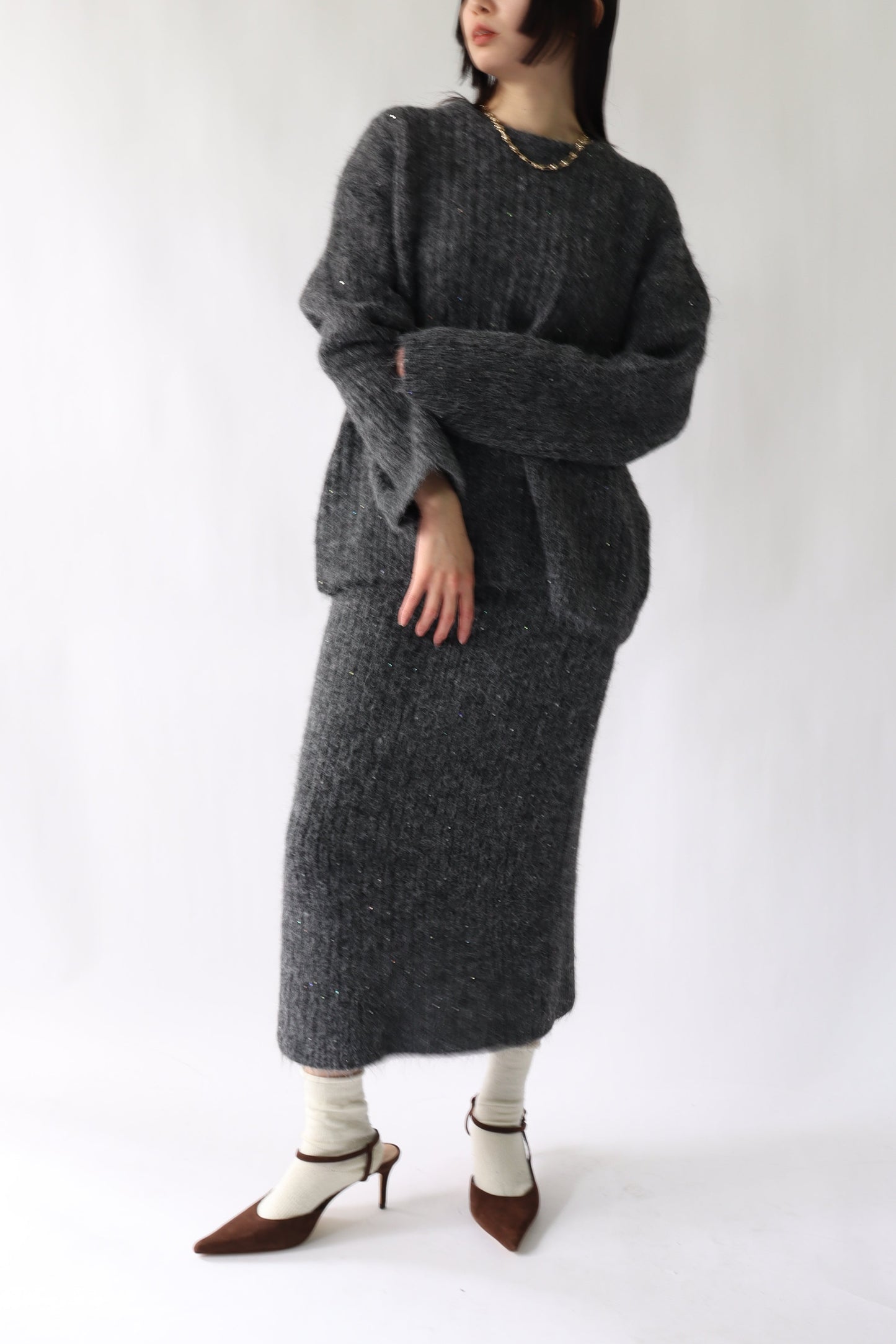 【ACUTA】 スパンコールニットセットアップ