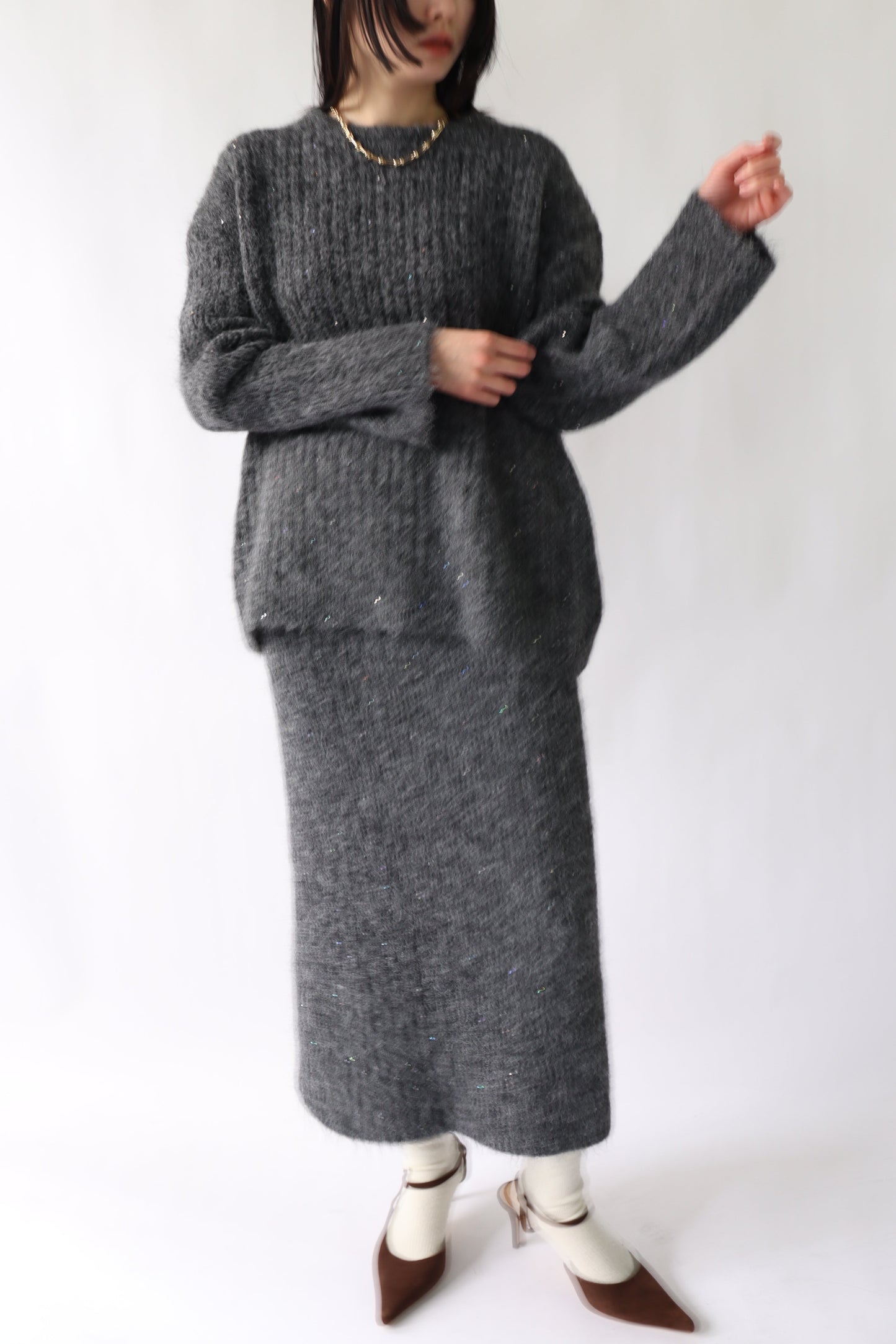 【ACUTA】 スパンコールニットセットアップ