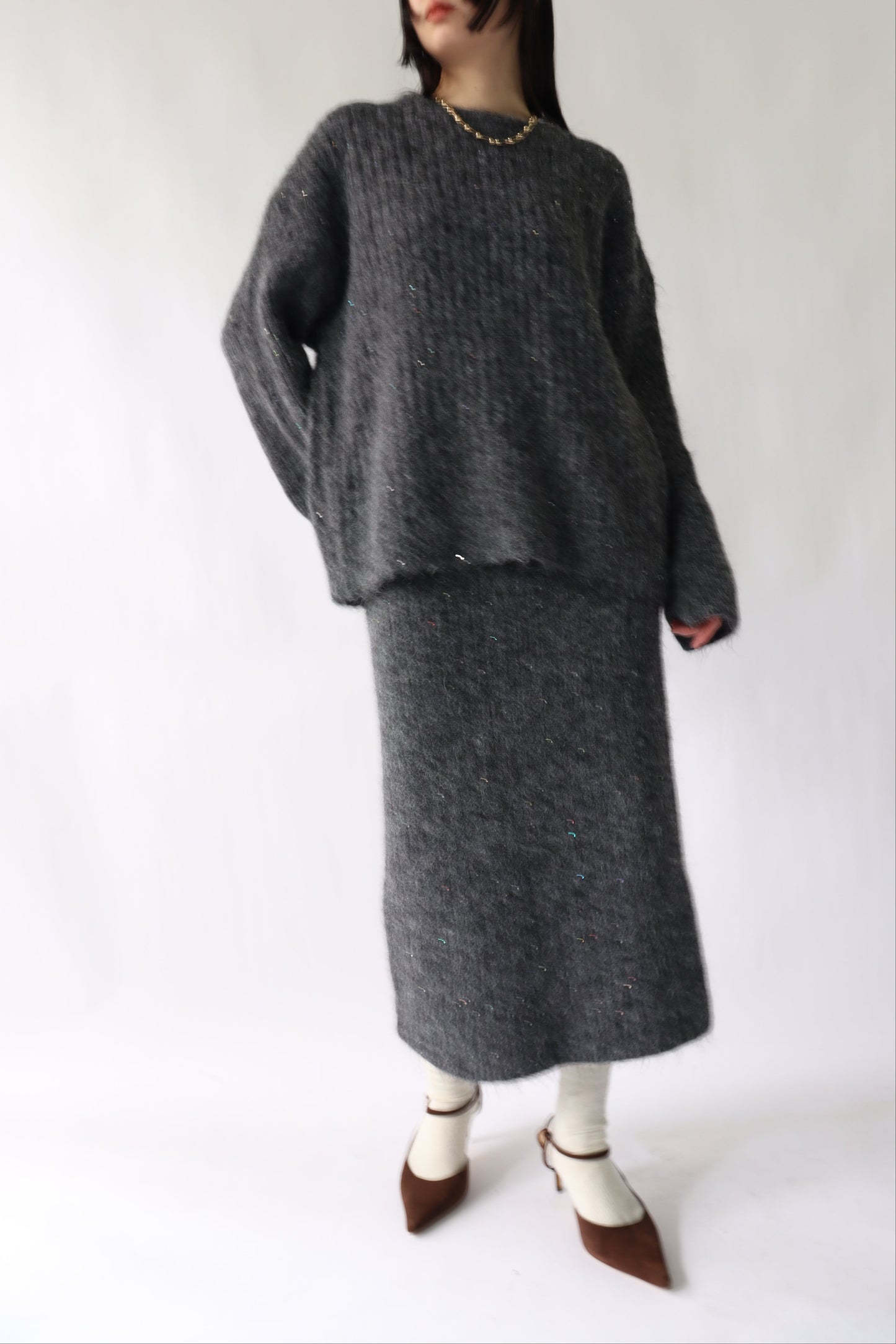 【ACUTA】 スパンコールニットセットアップ