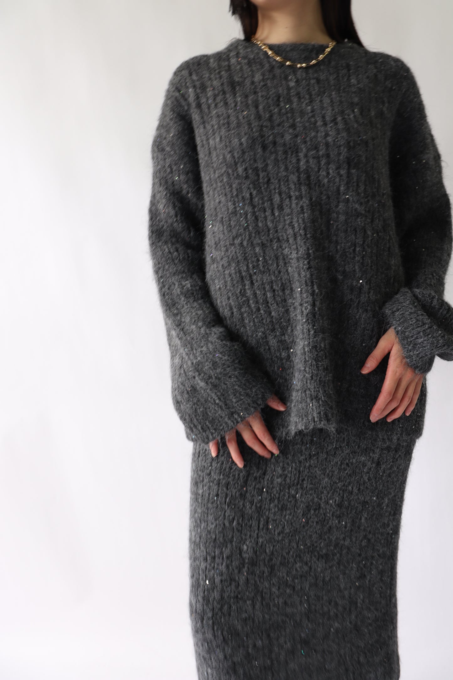 【ACUTA】 スパンコールニットセットアップ