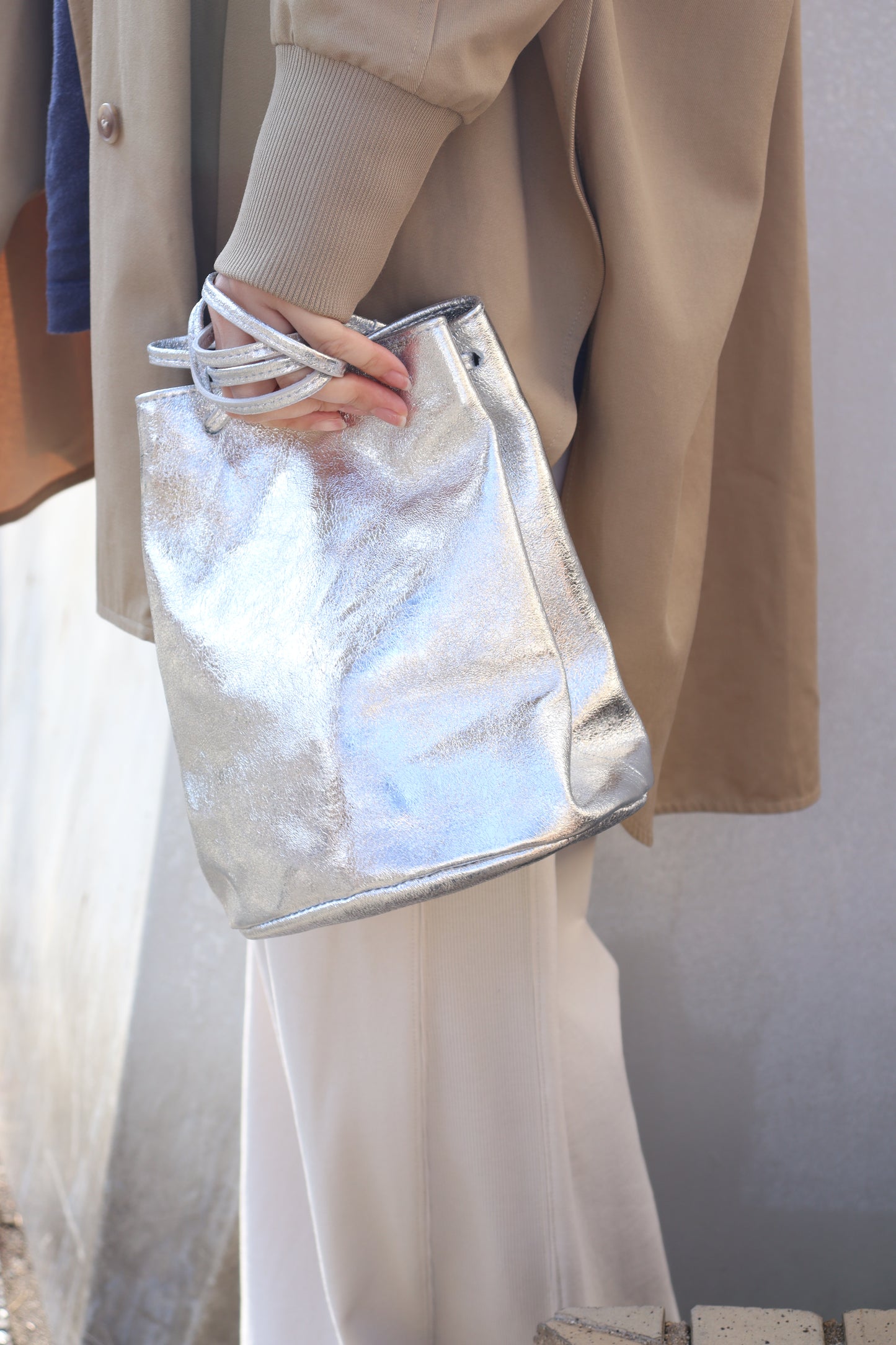 【MILLELA  FIRENZE】 巾着レザーバッグ
