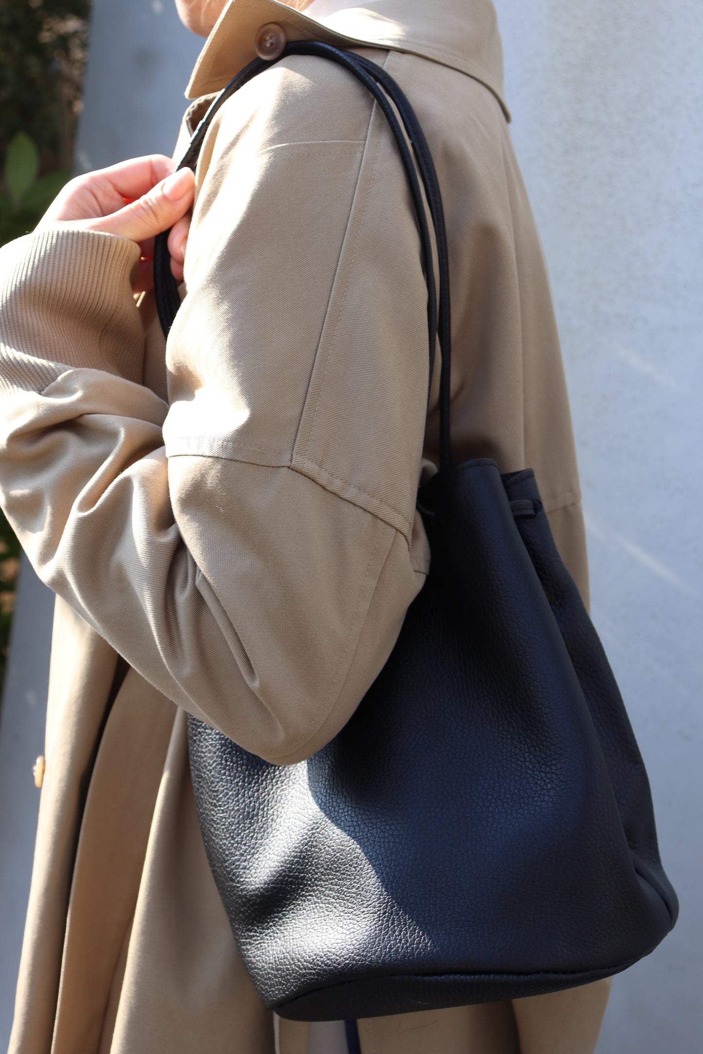 【MILLELA  FIRENZE】 巾着レザーバッグ