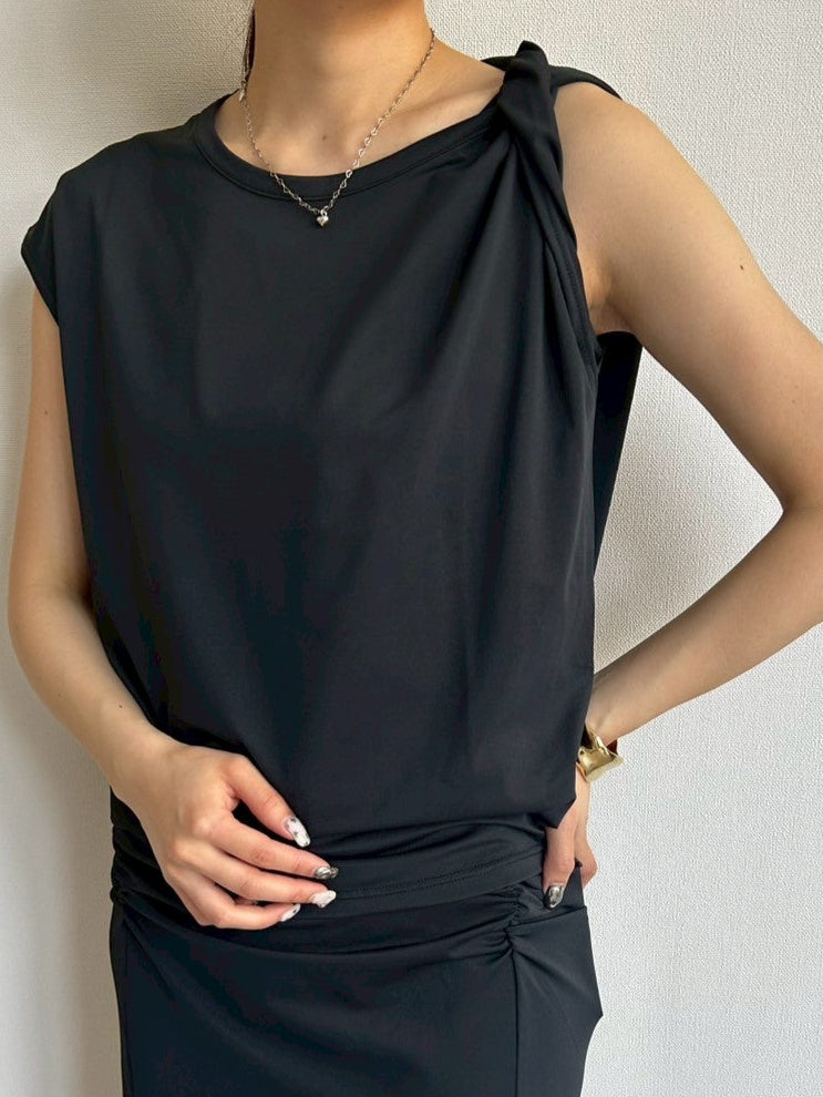 【ACUTA】 【UVカット】ベア天竺ツイストTシャツ
