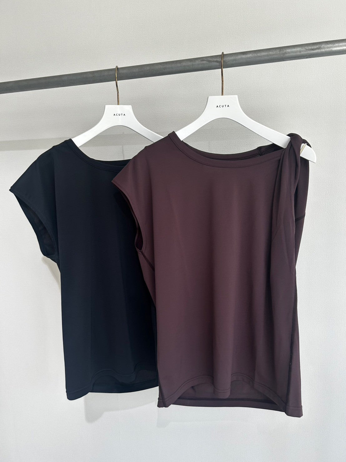 【ACUTA】 【UVカット】ベア天竺ツイストTシャツ