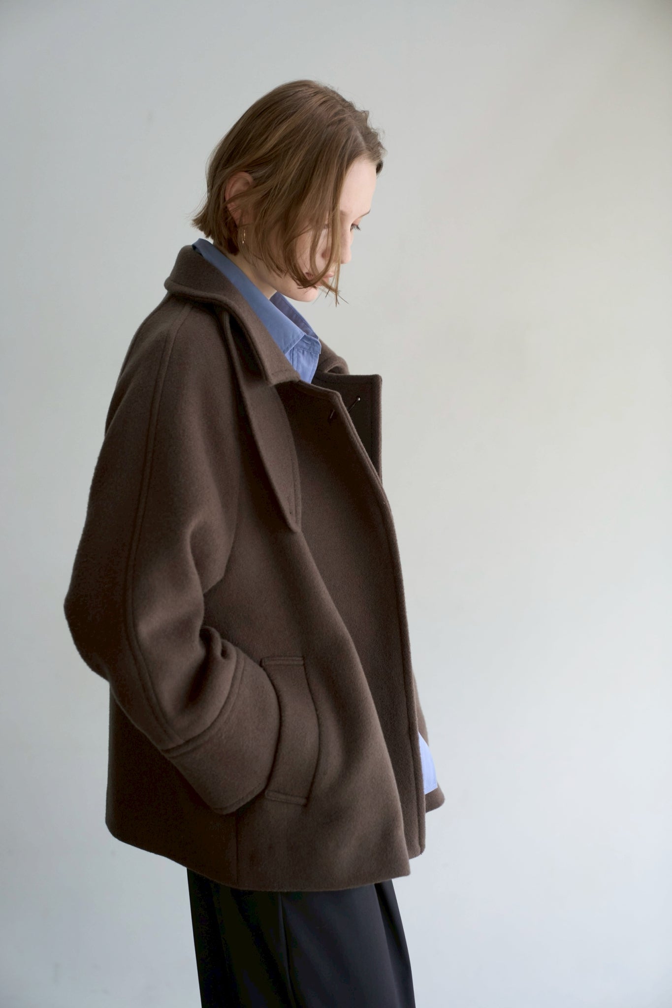 【ACUTA】ラグランスリーブWOショートコート