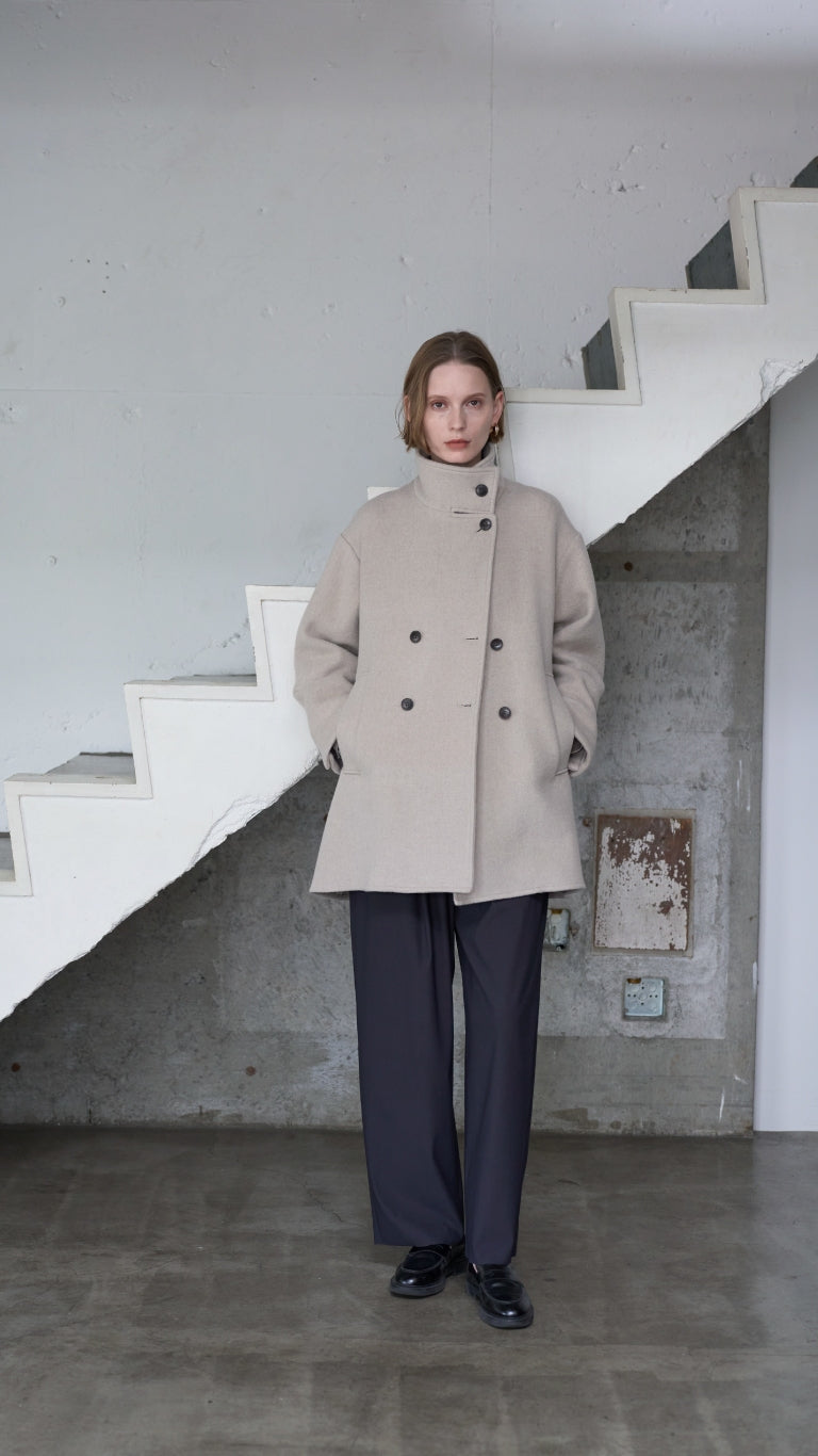 【ACUTA】WOスタンドネックミドル丈コート